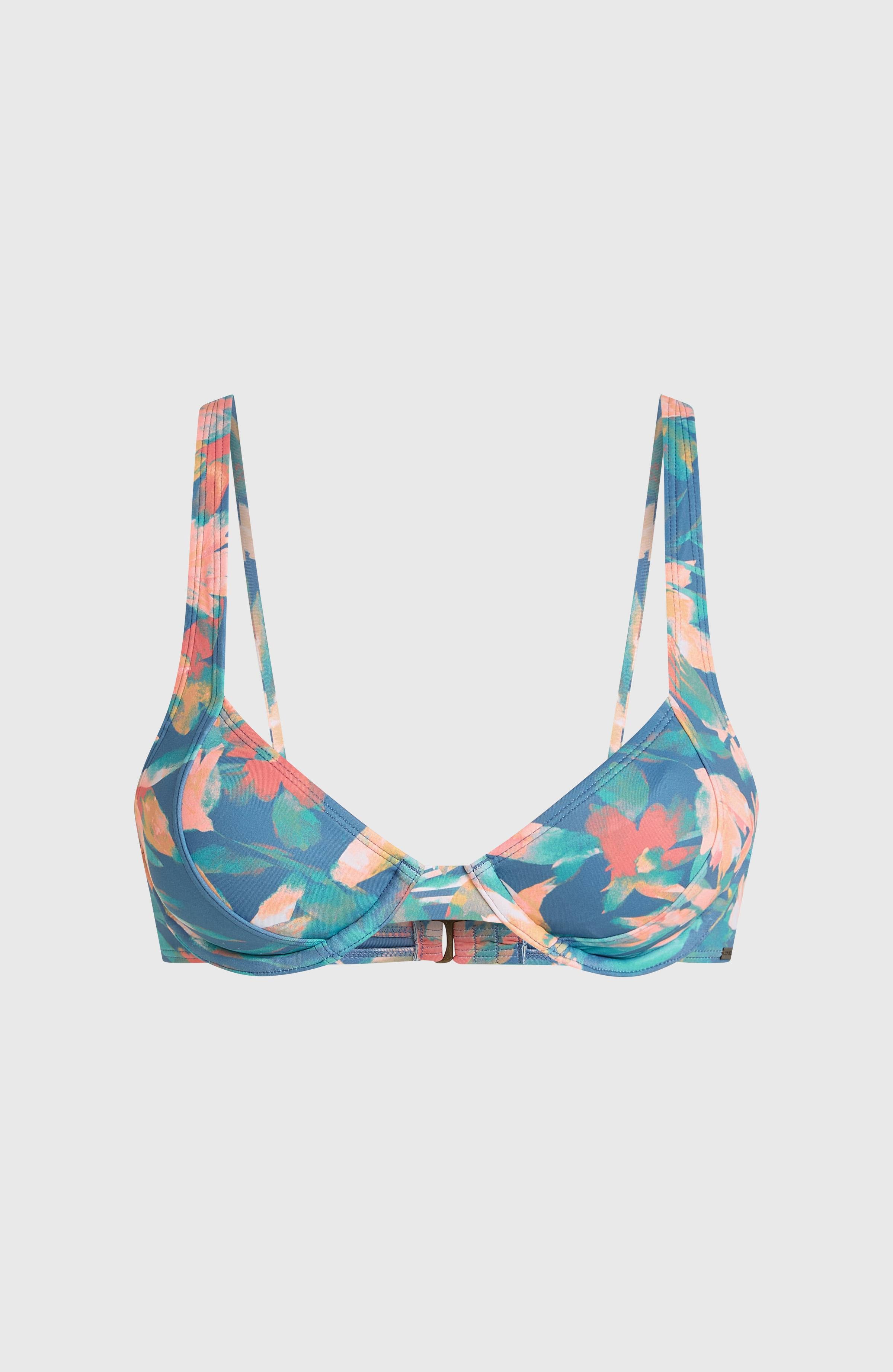 Elsie Underwire Bikini Top Blue Painted Tropics
