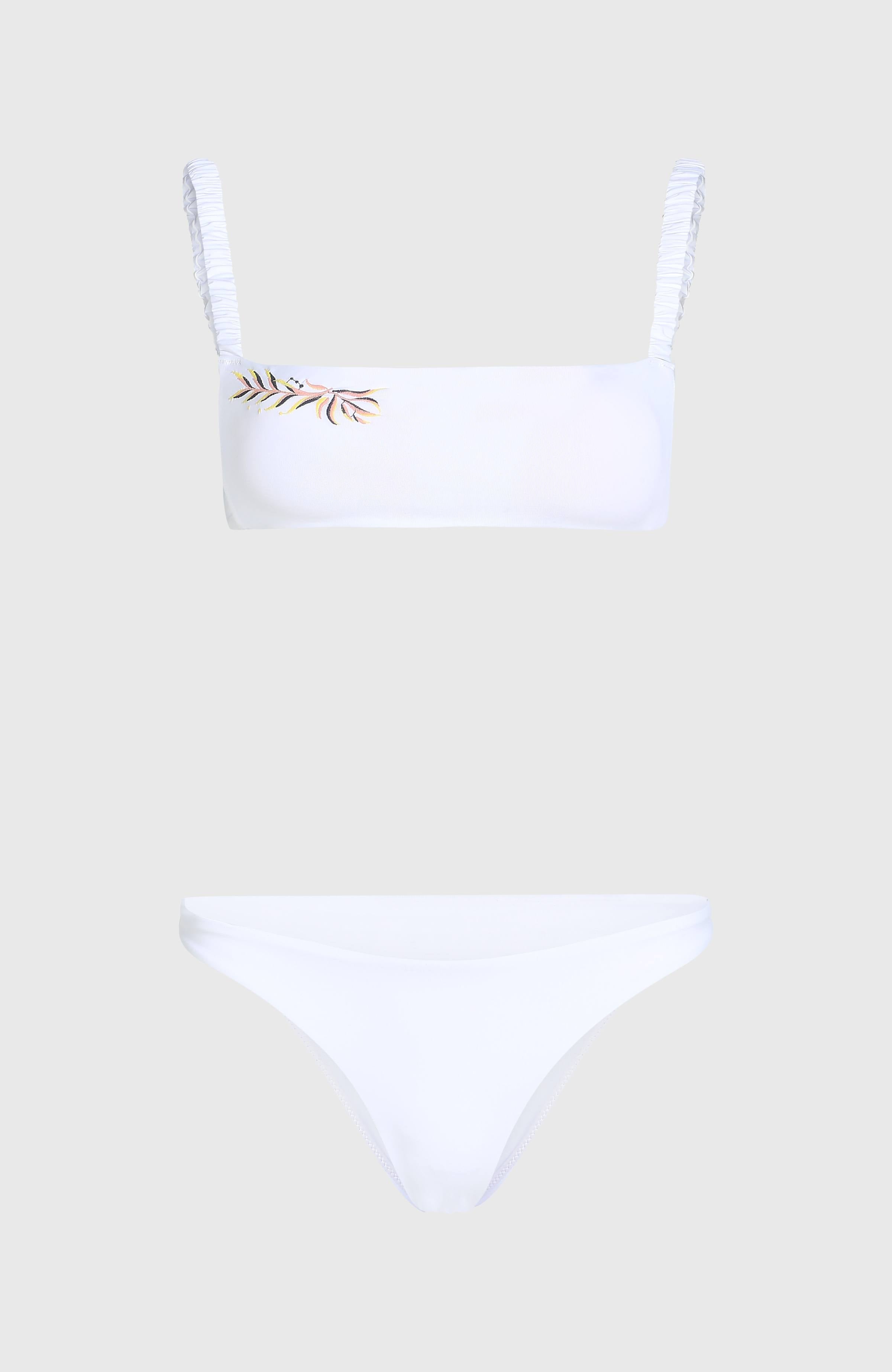 Bundoran Flamenco Embroidery Bikini Set Snow White