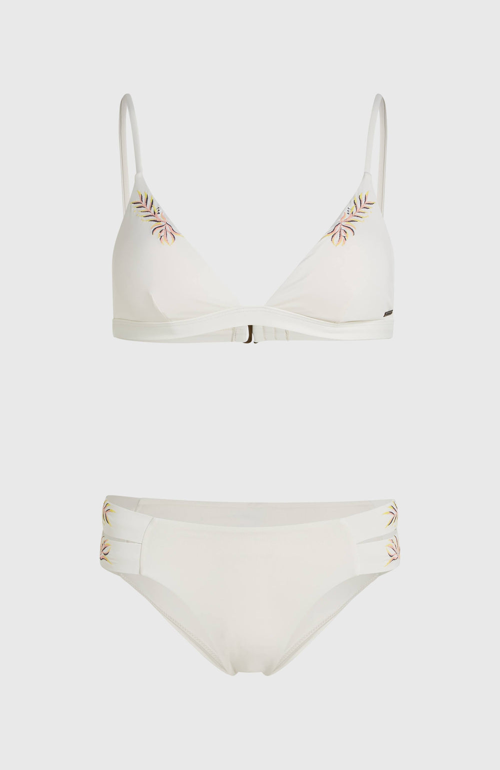 Seaside Boulder Embroidery Bikini Set Snow White
