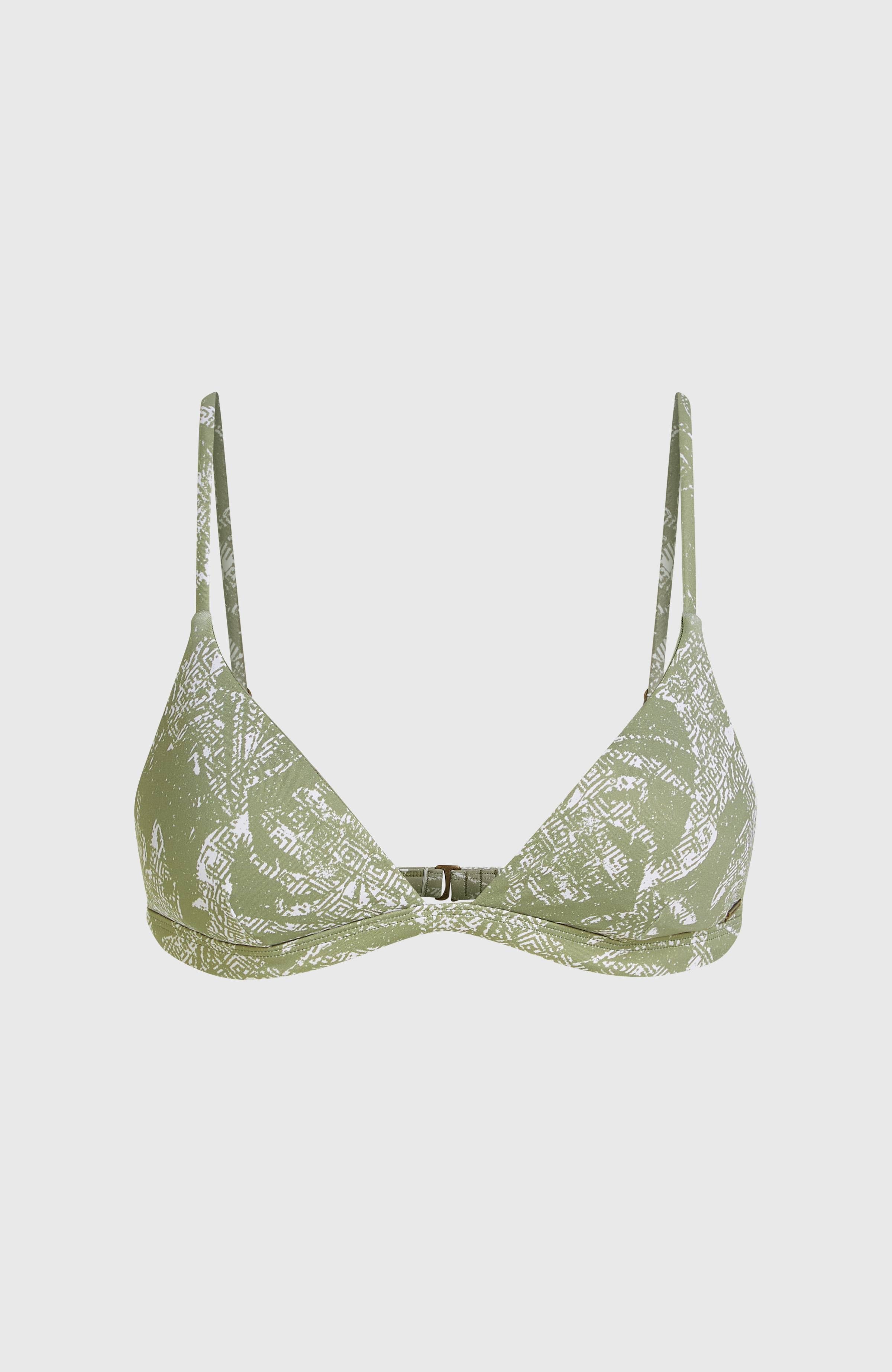 Seaside Tri Bikini Top Green Textured Jungle
