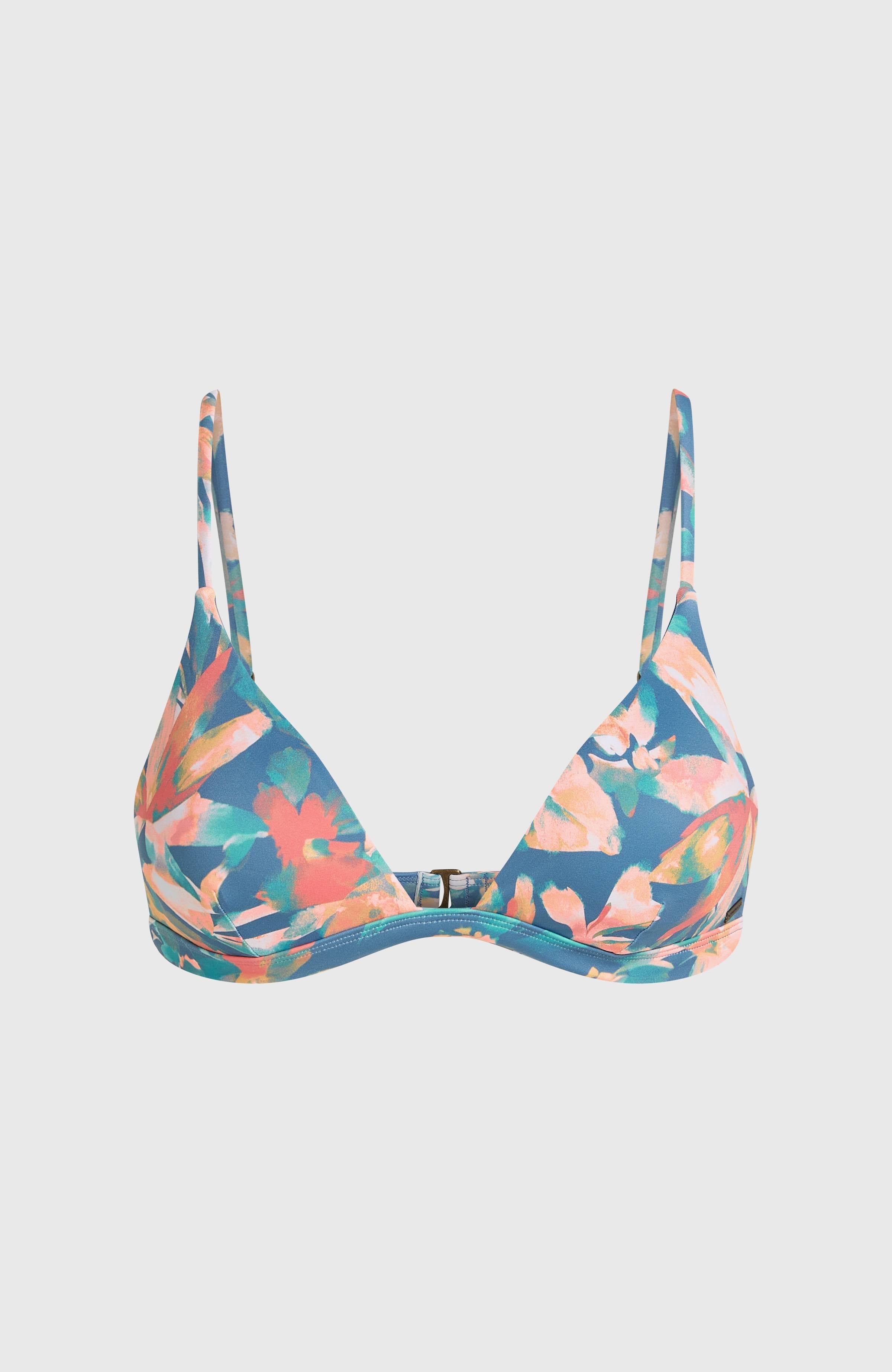 Seaside Tri Bikini Top Blue Painted Tropics