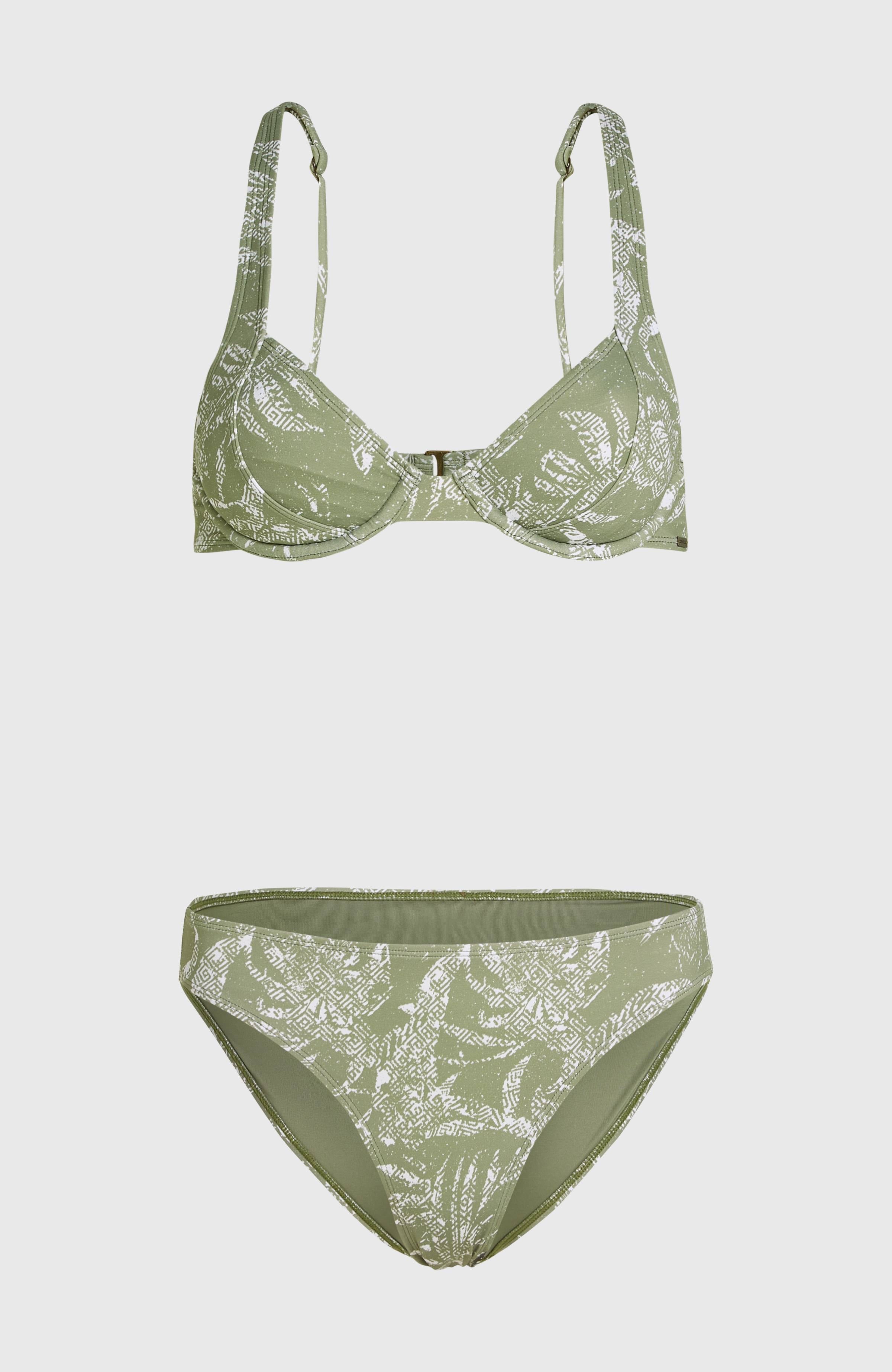 Saltwater Elsie Rita Bikini Set Green Textured Jungle