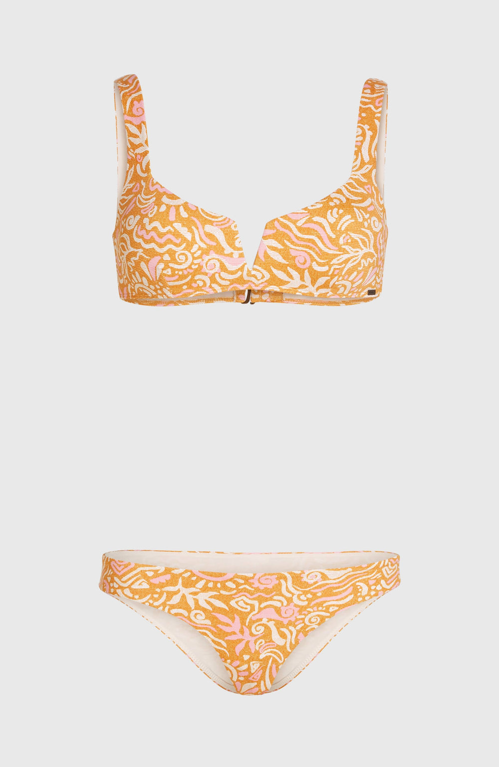 Women Of The Wave Popoyo Matira Bikini Set Orange Abstract Wave