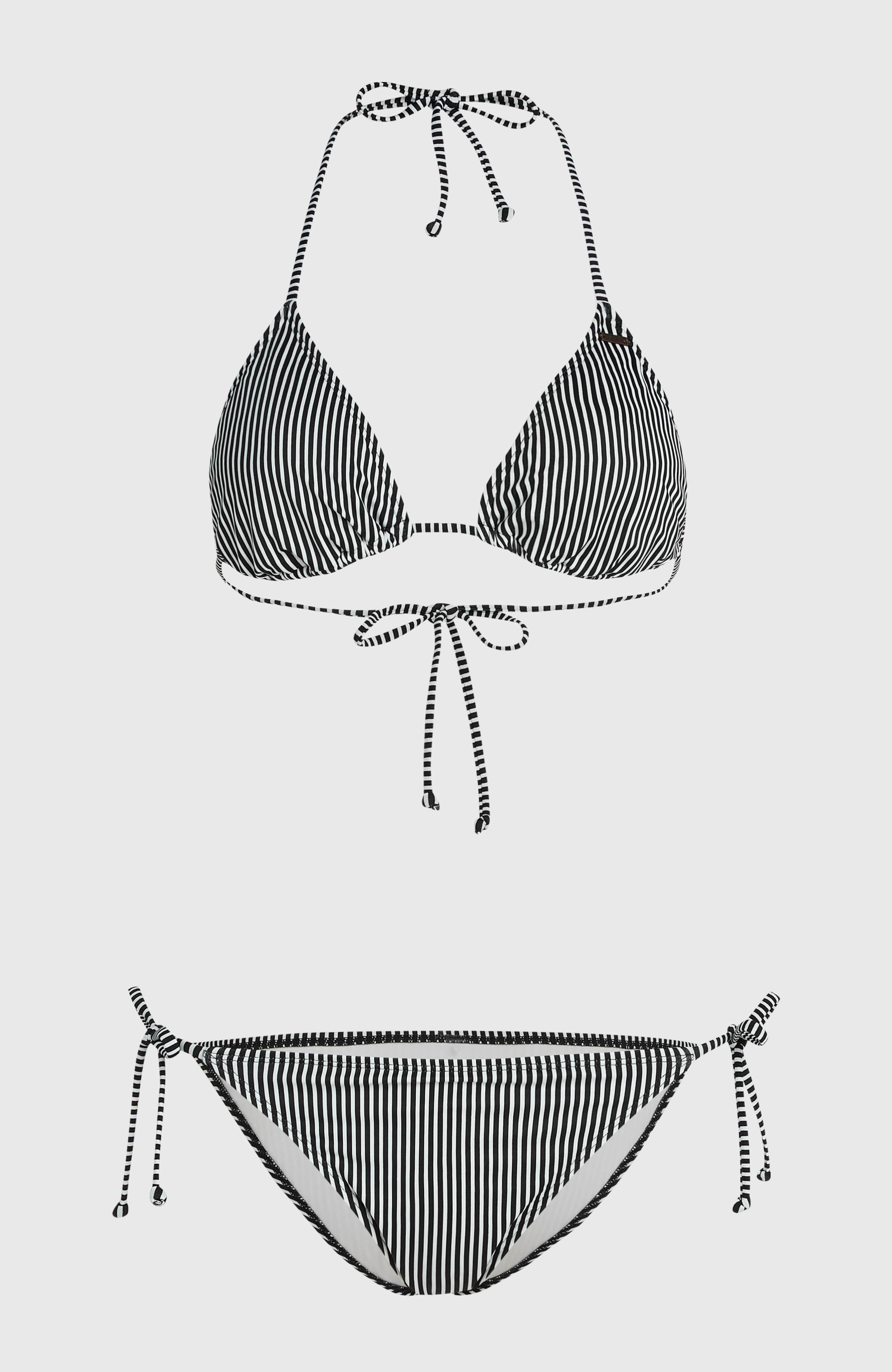 Essentials Capri Bondey Bikini Set Black Simple Stripe