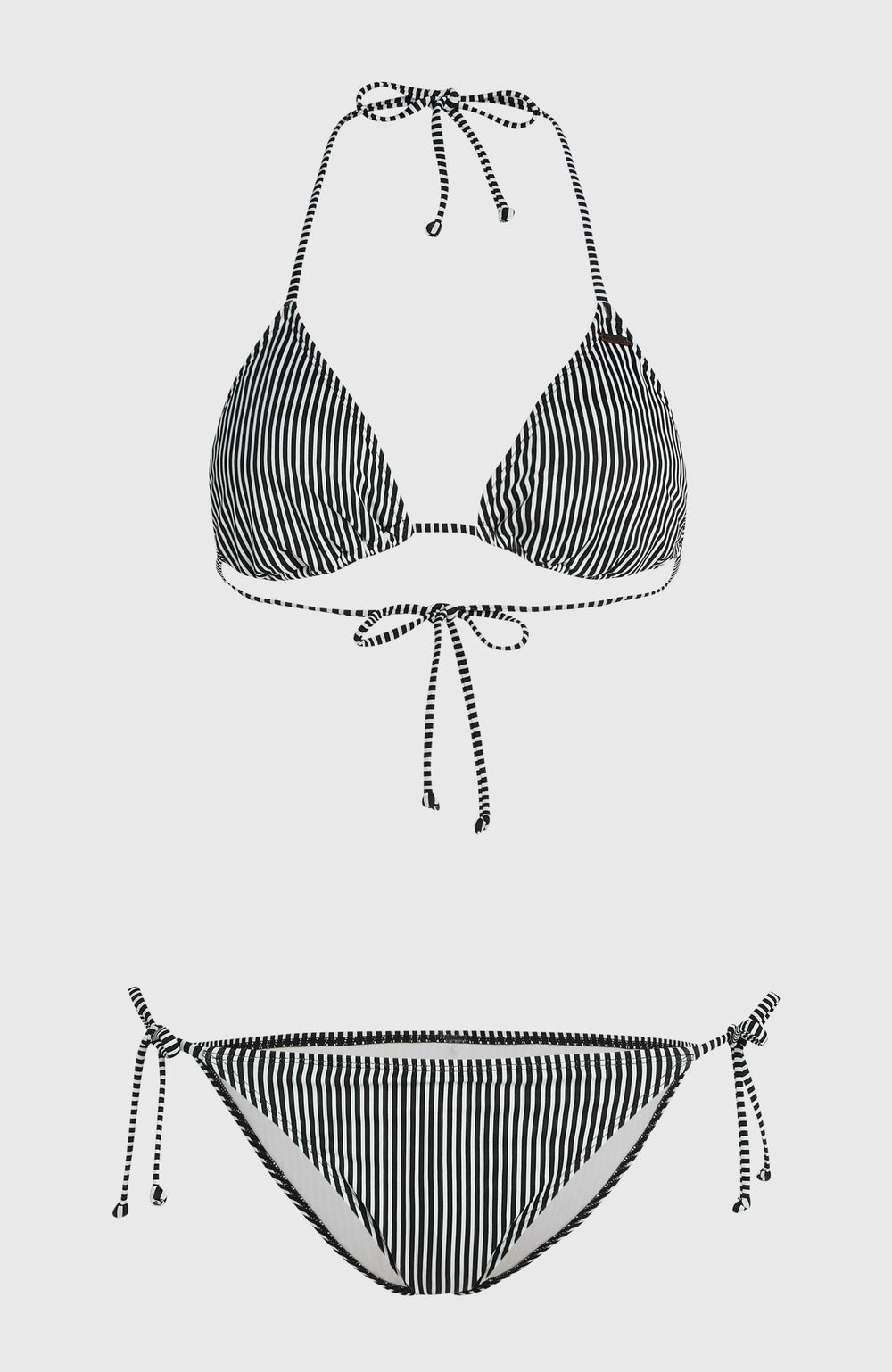 Essentials Capri Bondey Bikini Set Black Simple Stripe
