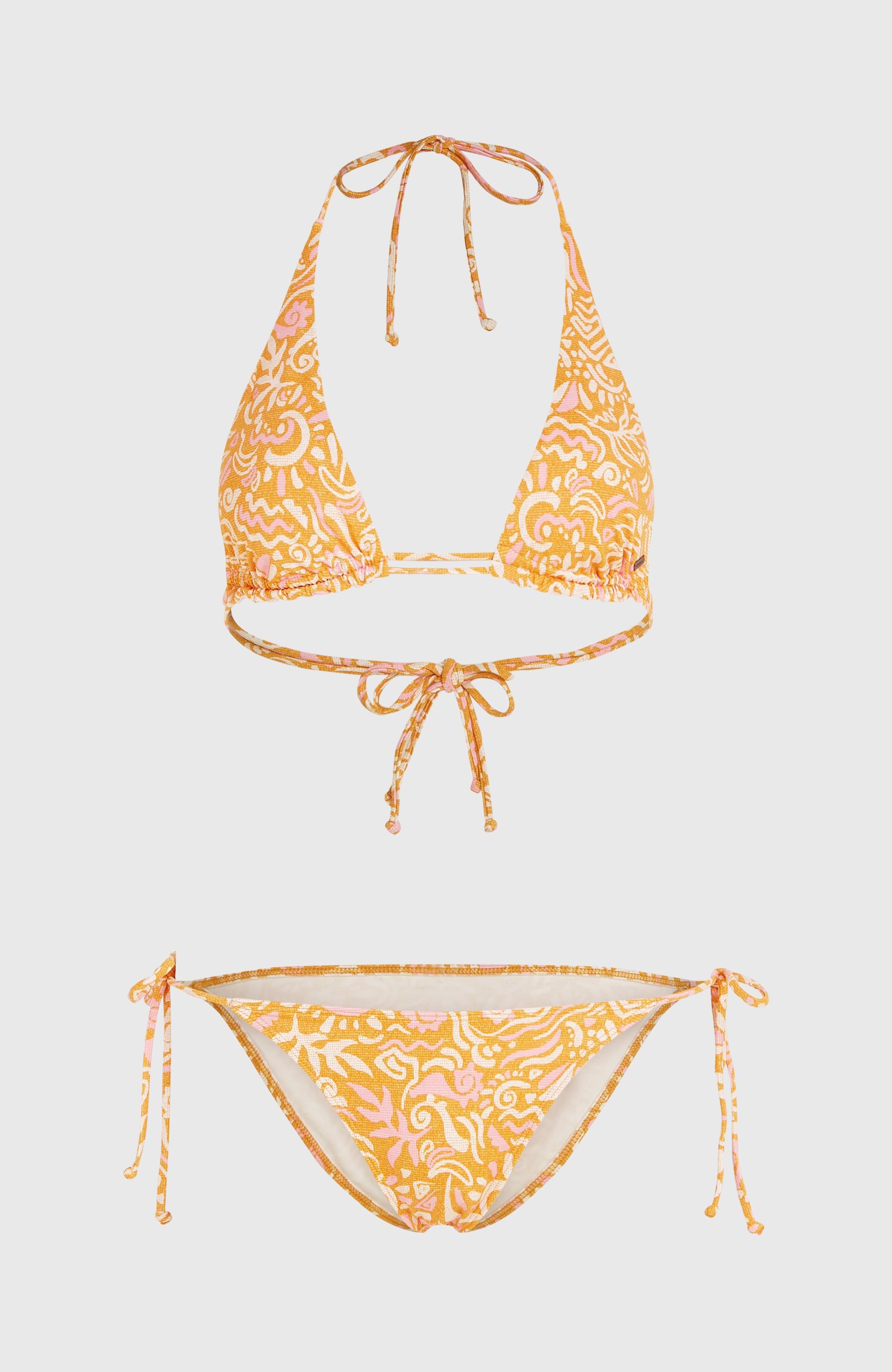 Women Of The Wave Mother Maracas Bikini Set Orange Abstract Wave