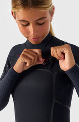 Hyperfreak Fire 4/3mm+ Chest Zip Full Wetsuit BLACK/BLACK