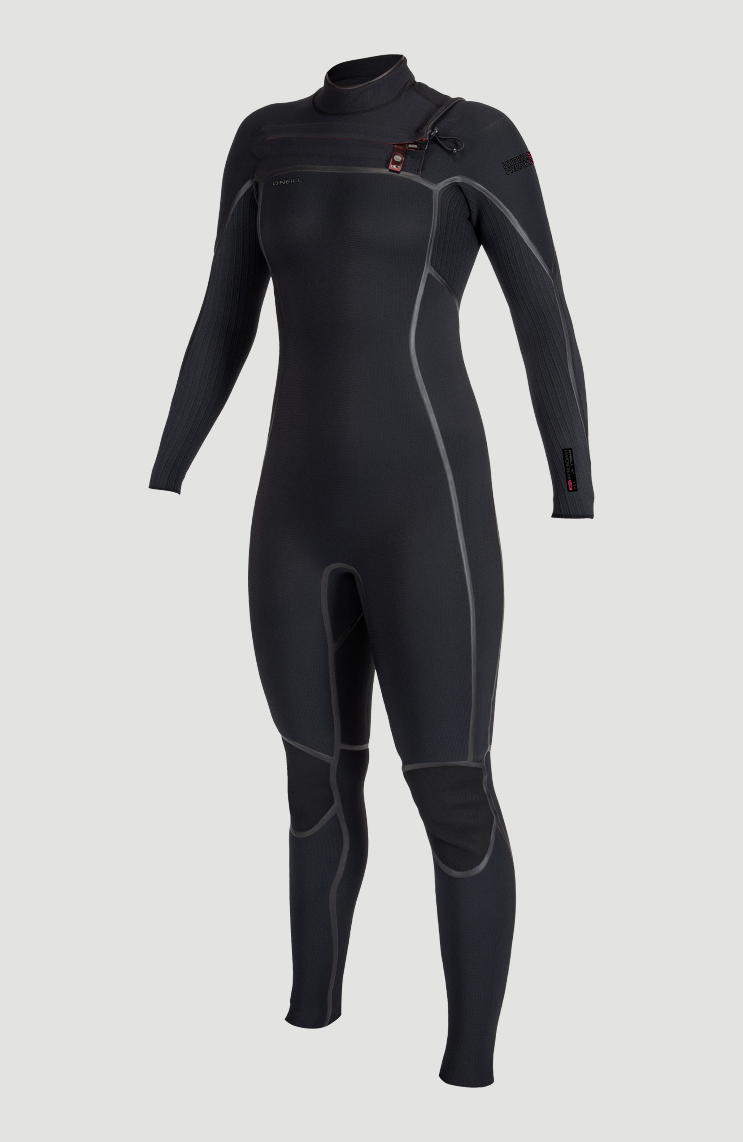 Hyperfreak Fire 5/4mm+ Chest Zip Full Wetsuit BLACK/BLACK