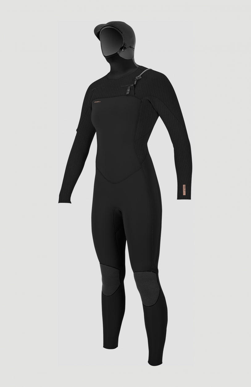Hyperfreak Plus 5/4mm Chest Zip Full Wetsuit with Hood BLACK/BLACK
