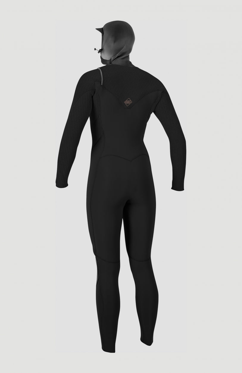 Hyperfreak Plus 5/4mm Chest Zip Full Wetsuit with Hood BLACK/BLACK