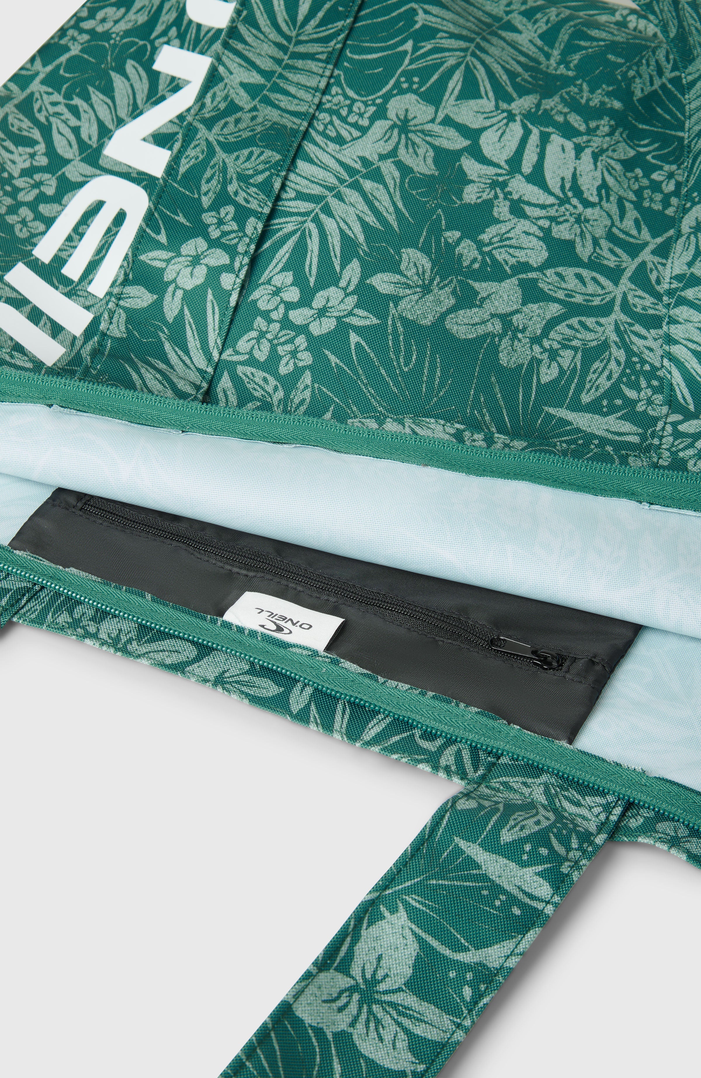 Coastal Print Tote Bag Green Island Sky