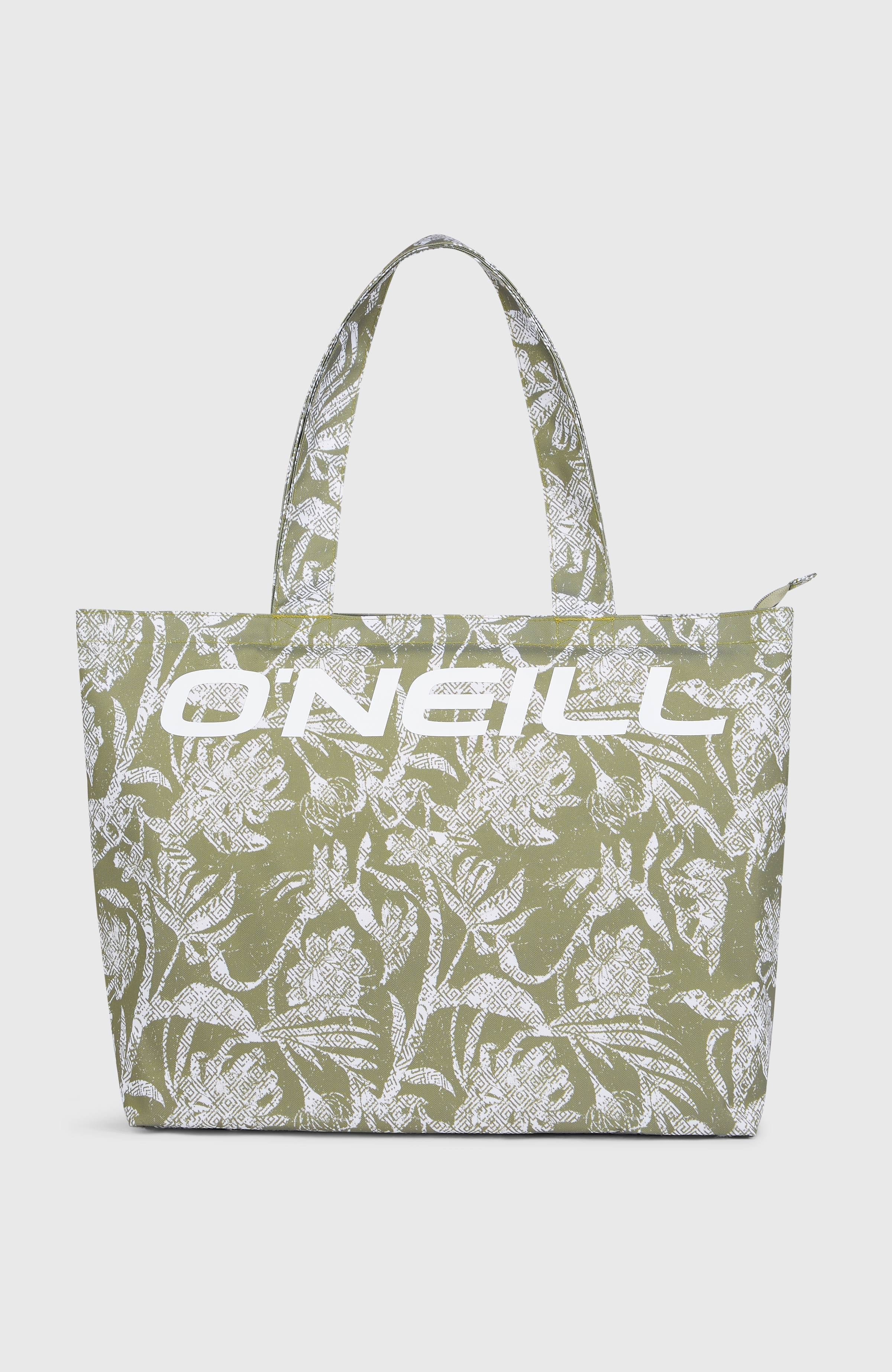 Coastal Print Tote Bag Green Textured Jungle