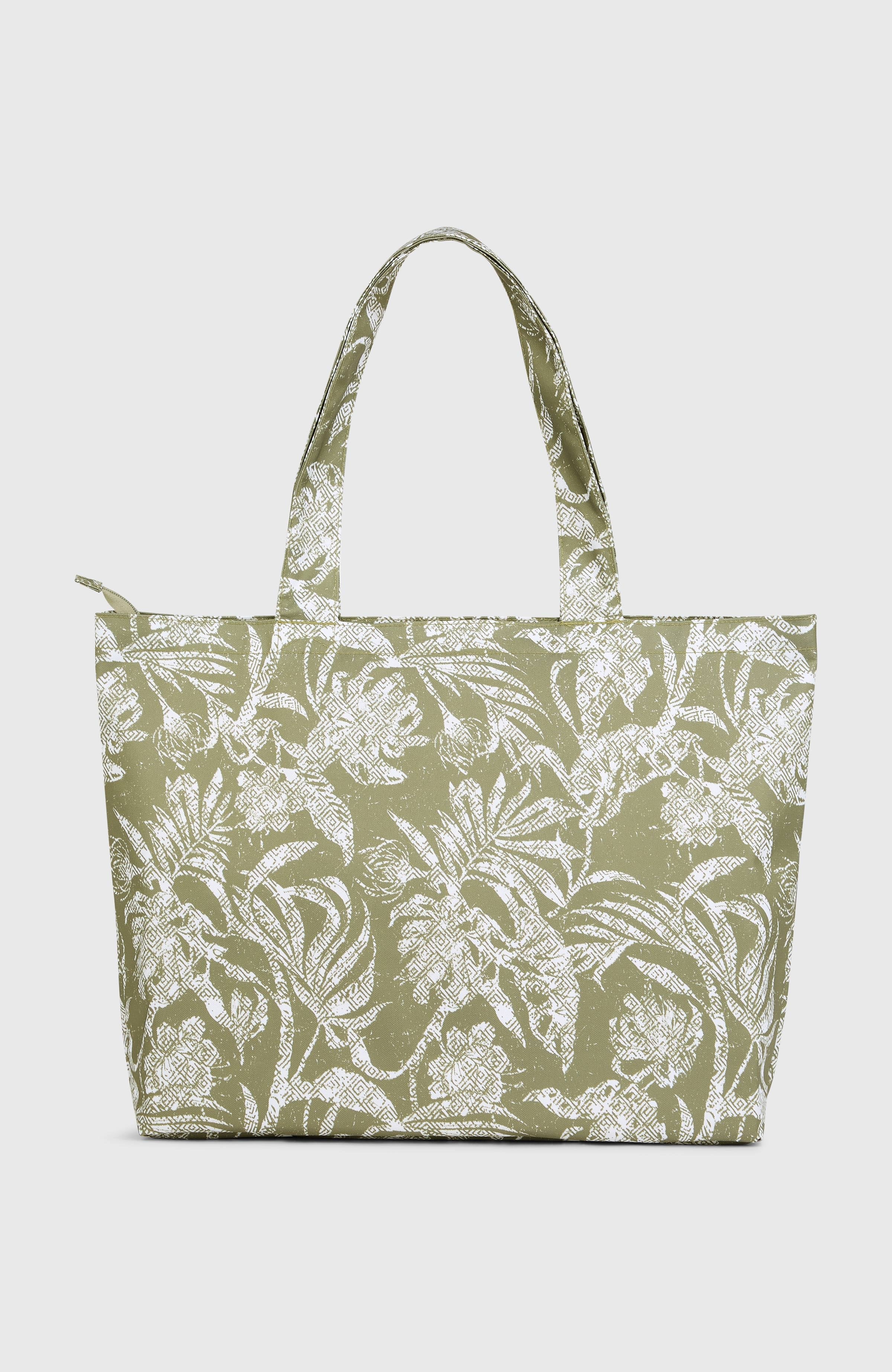Coastal Print Tote Bag Green Textured Jungle