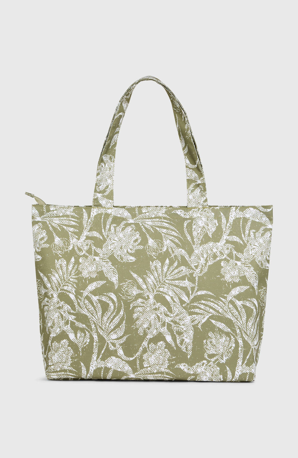 Coastal Print Tote Bag Green Textured Jungle