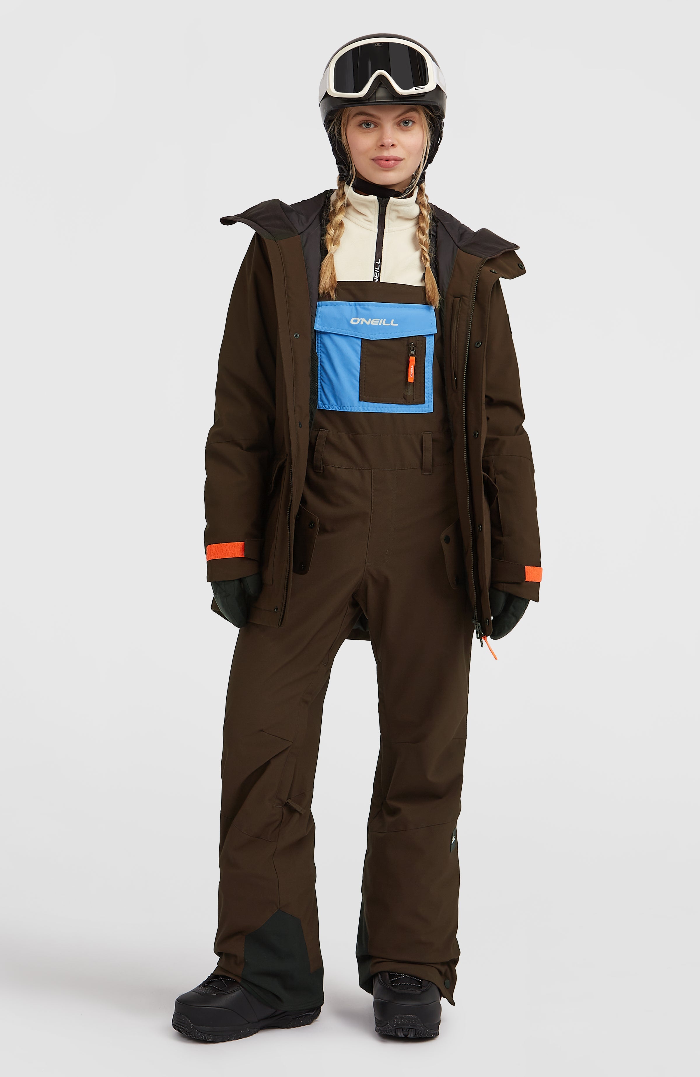 FWC'Peak Bib Snow Pants Coffee Bean Colour Block