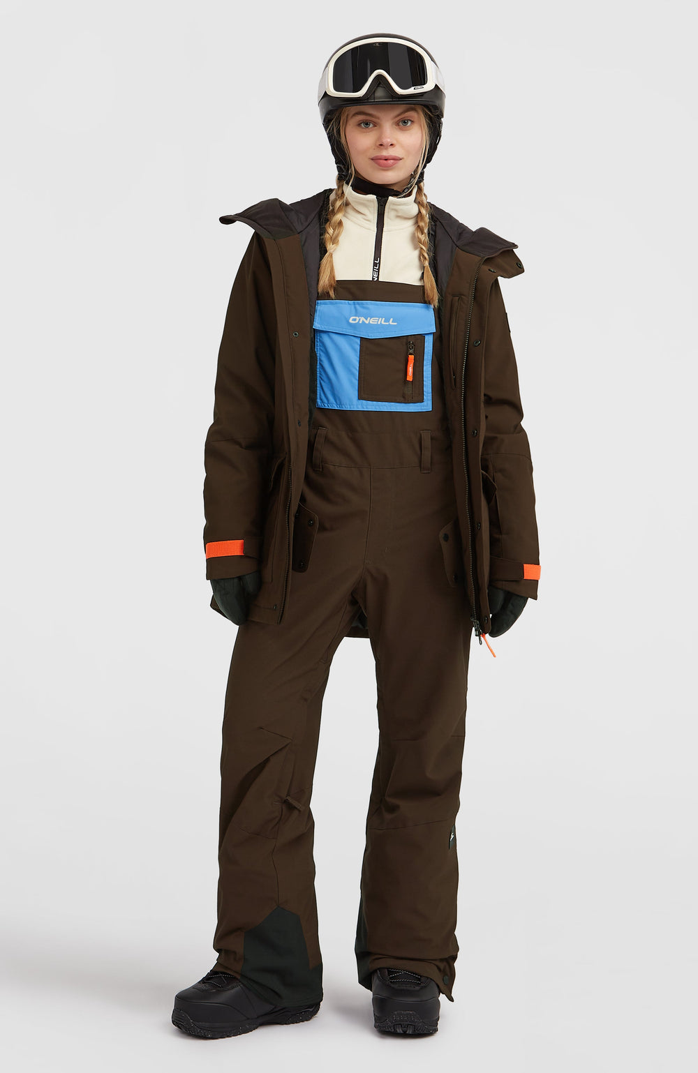 FWC'Peak Bib Snow Pants Coffee Bean Colour Block