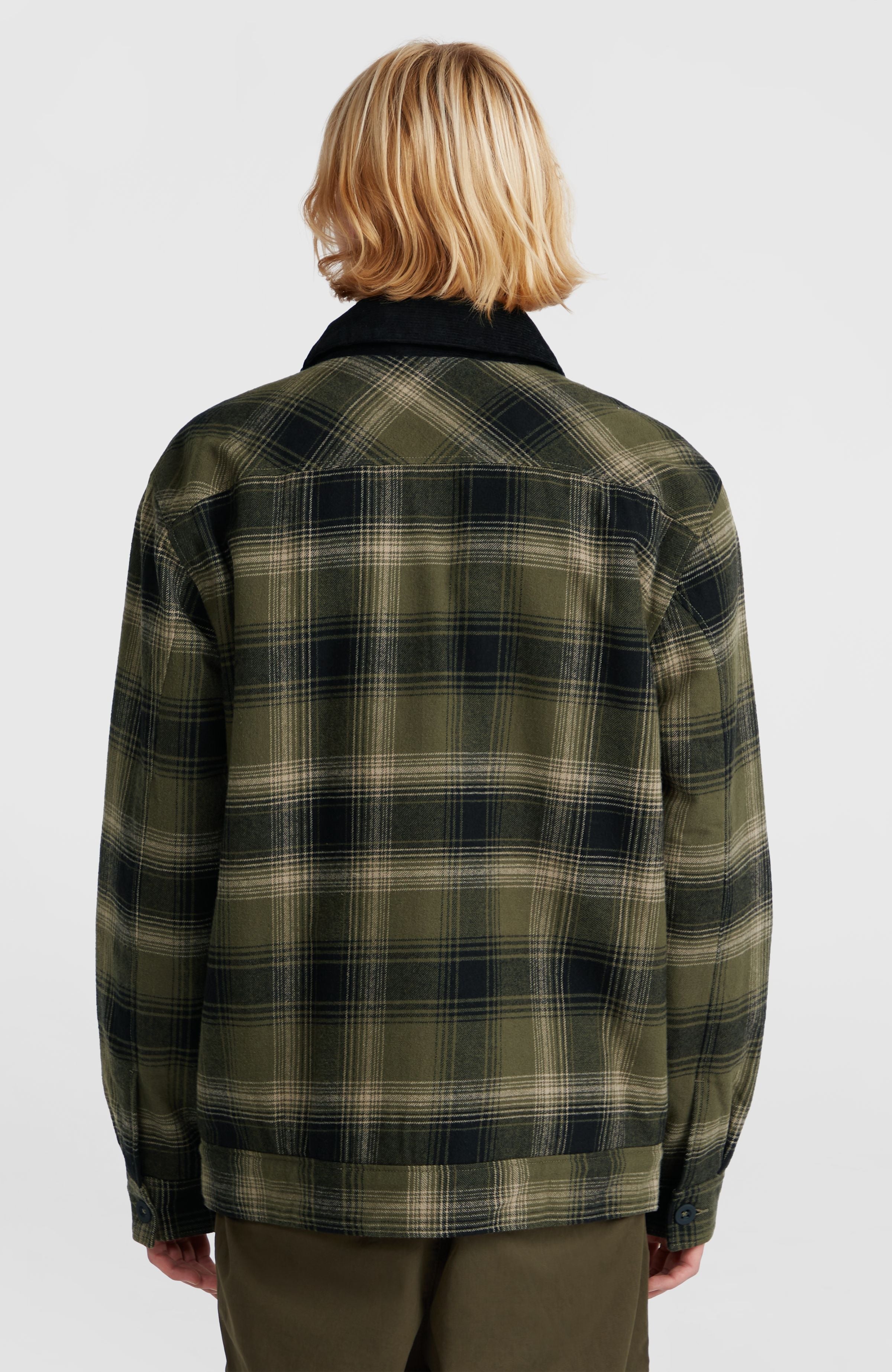 Fleece-Lined Jacket Green Check Small