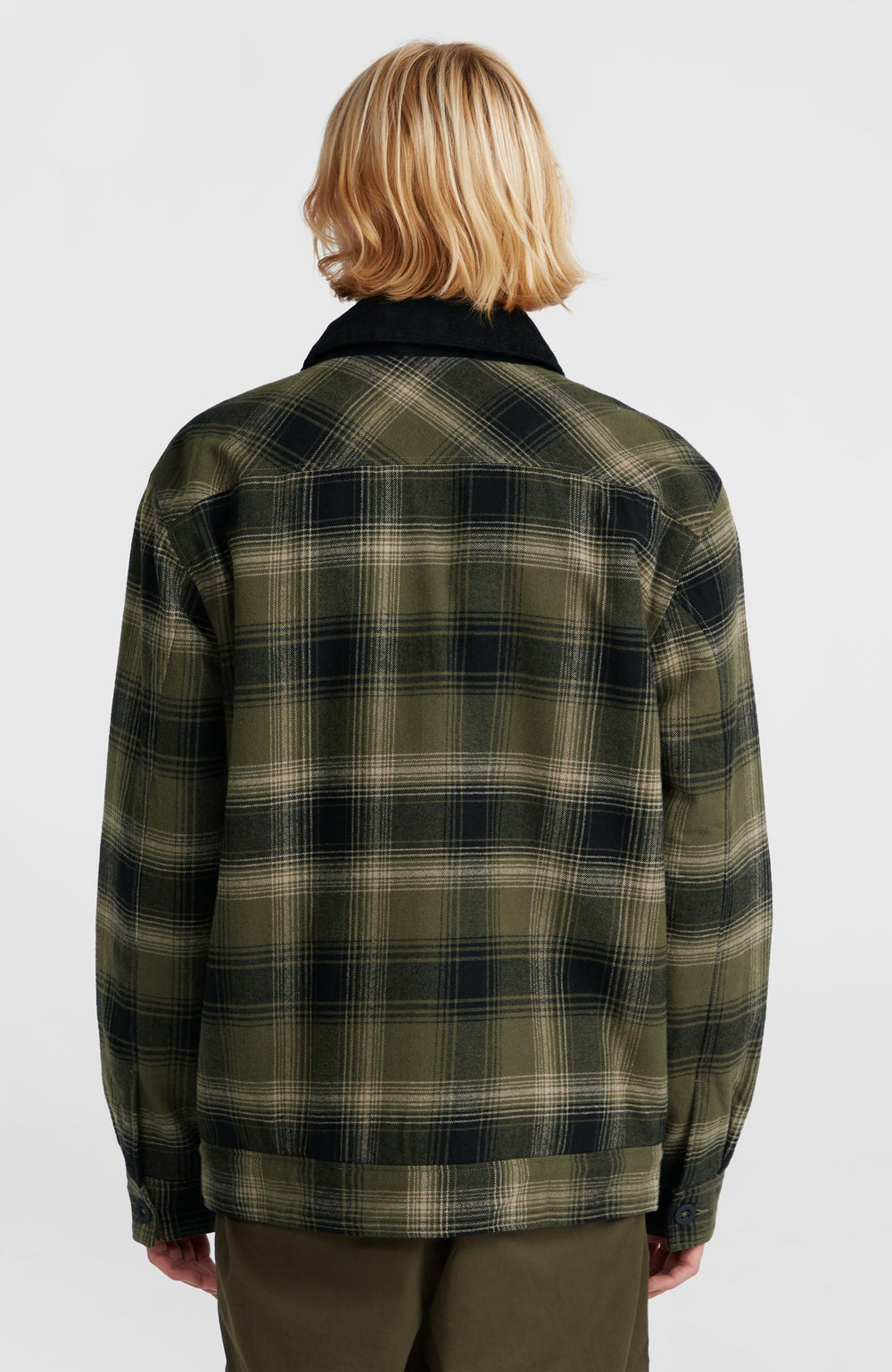 Fleece-Lined Jacket Green Check Small