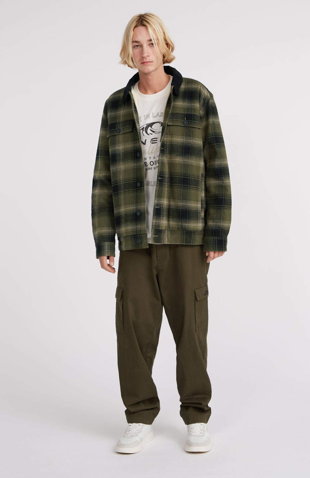 Fleece-Lined Jacket Green Check Small