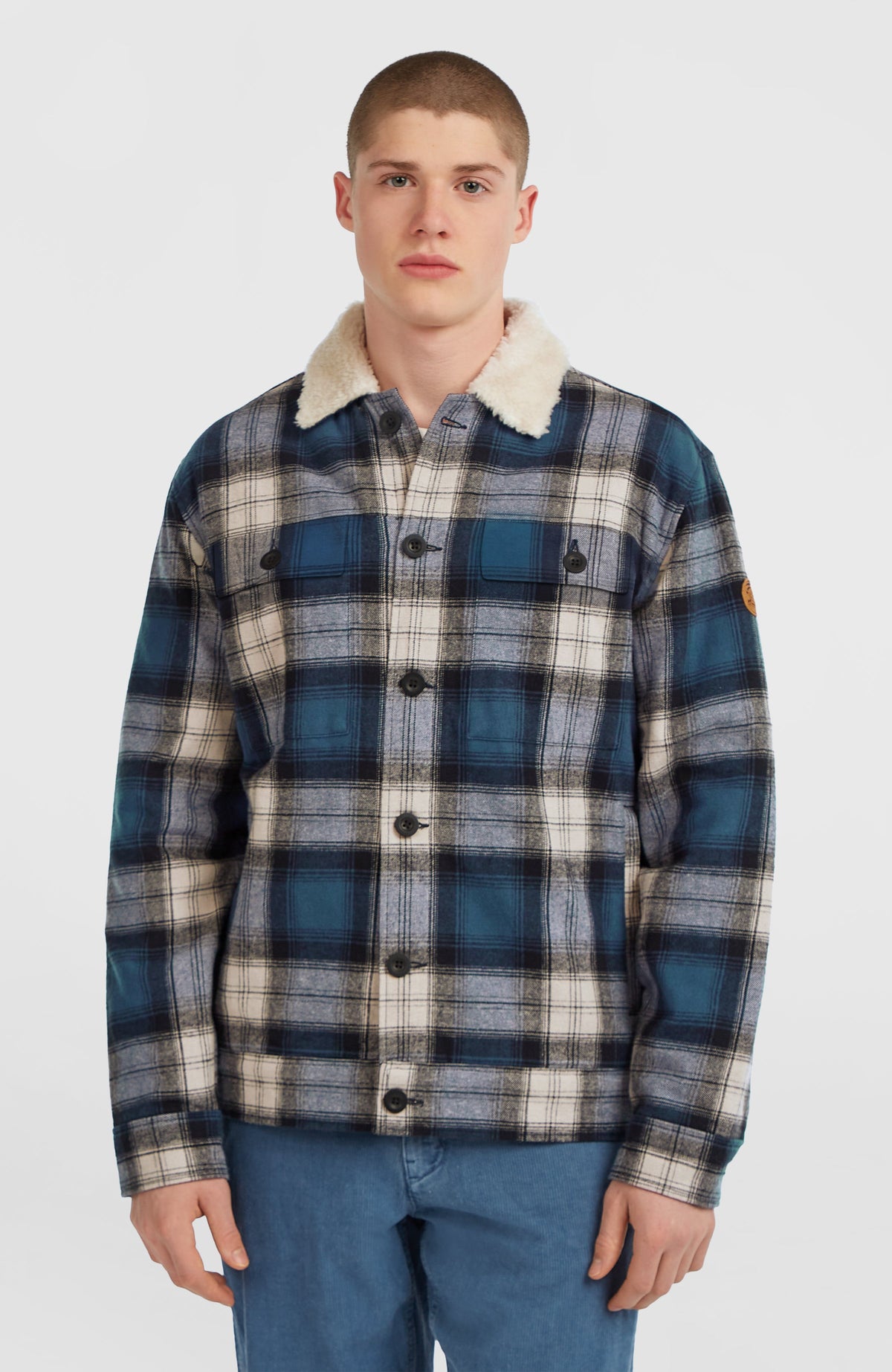 O'Riginals Fleece-Lined Jacket Mozart Blue Check