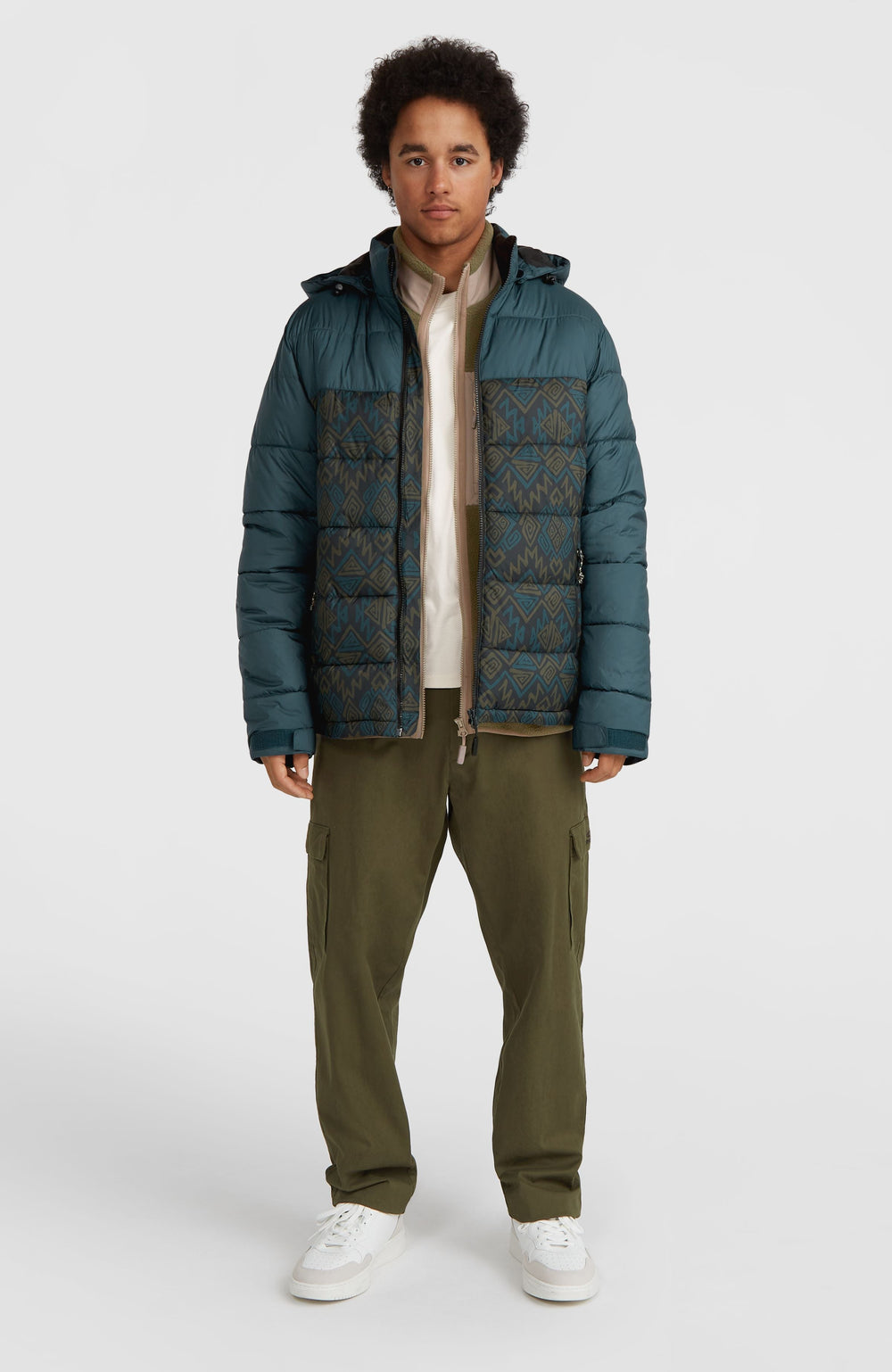 O'Riginals Puffer Jacket Black Retro Ikat