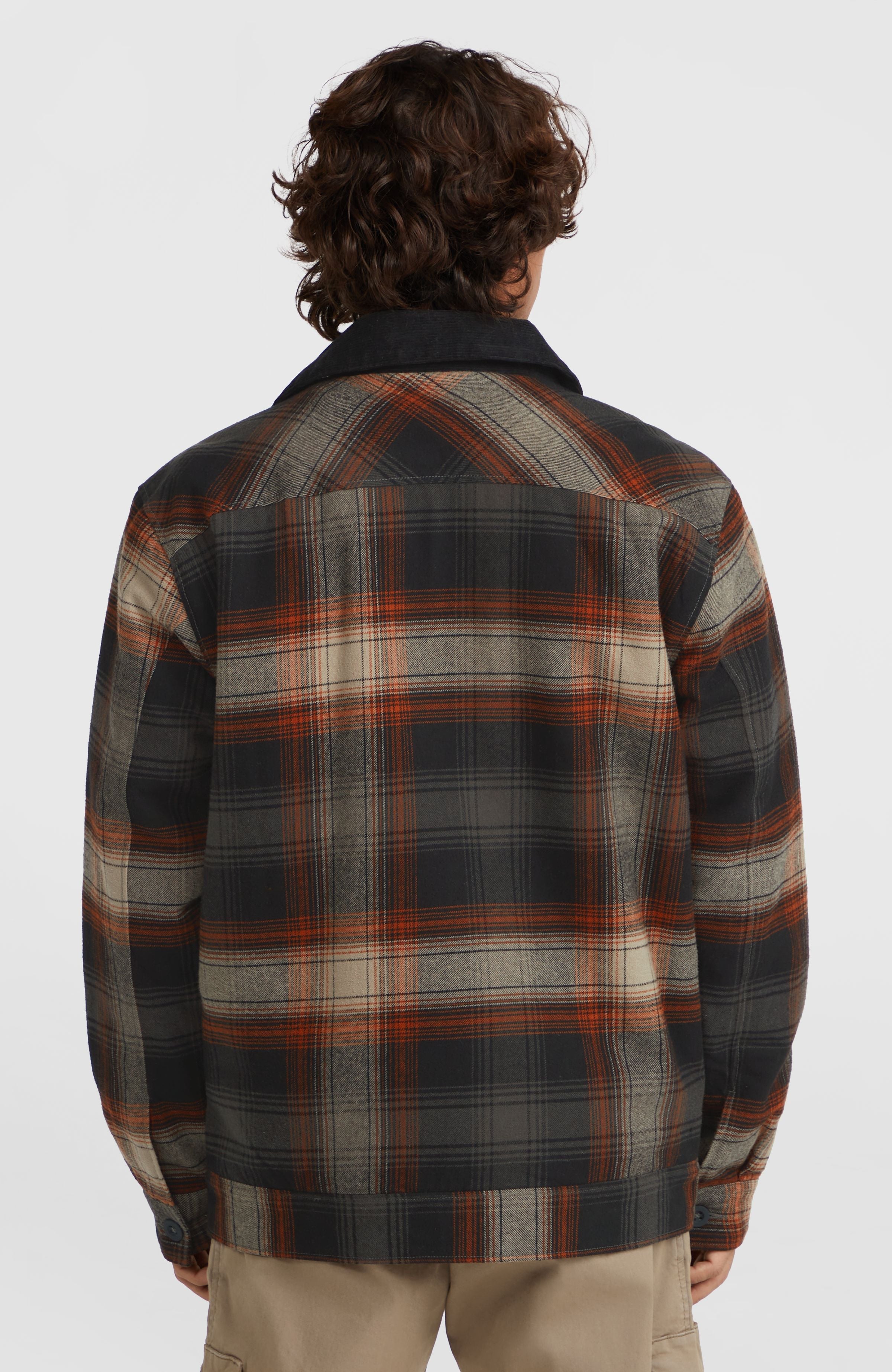 Fleece-Lined Jacket Grey Check Small