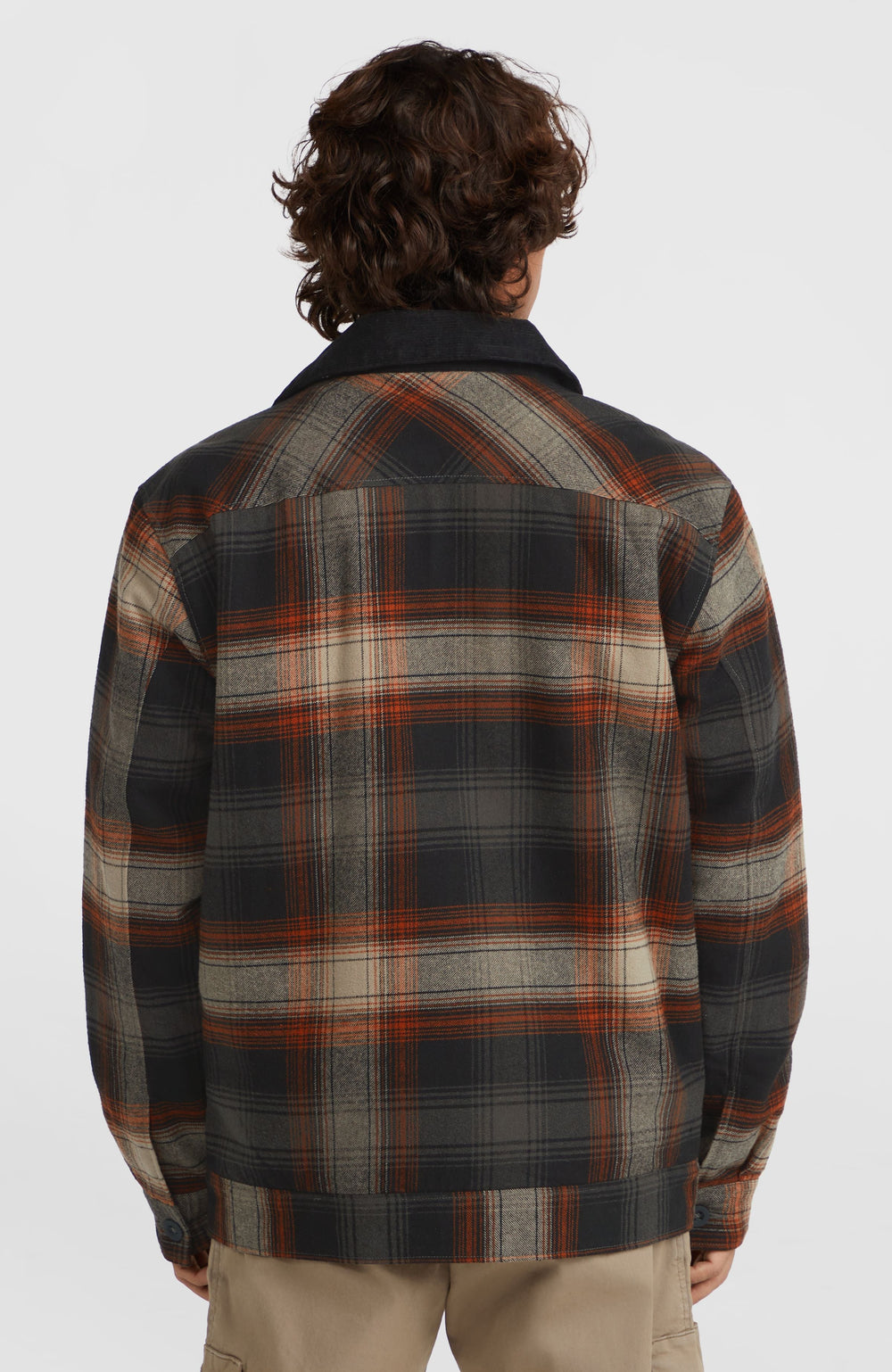 Fleece-Lined Jacket Grey Check Small