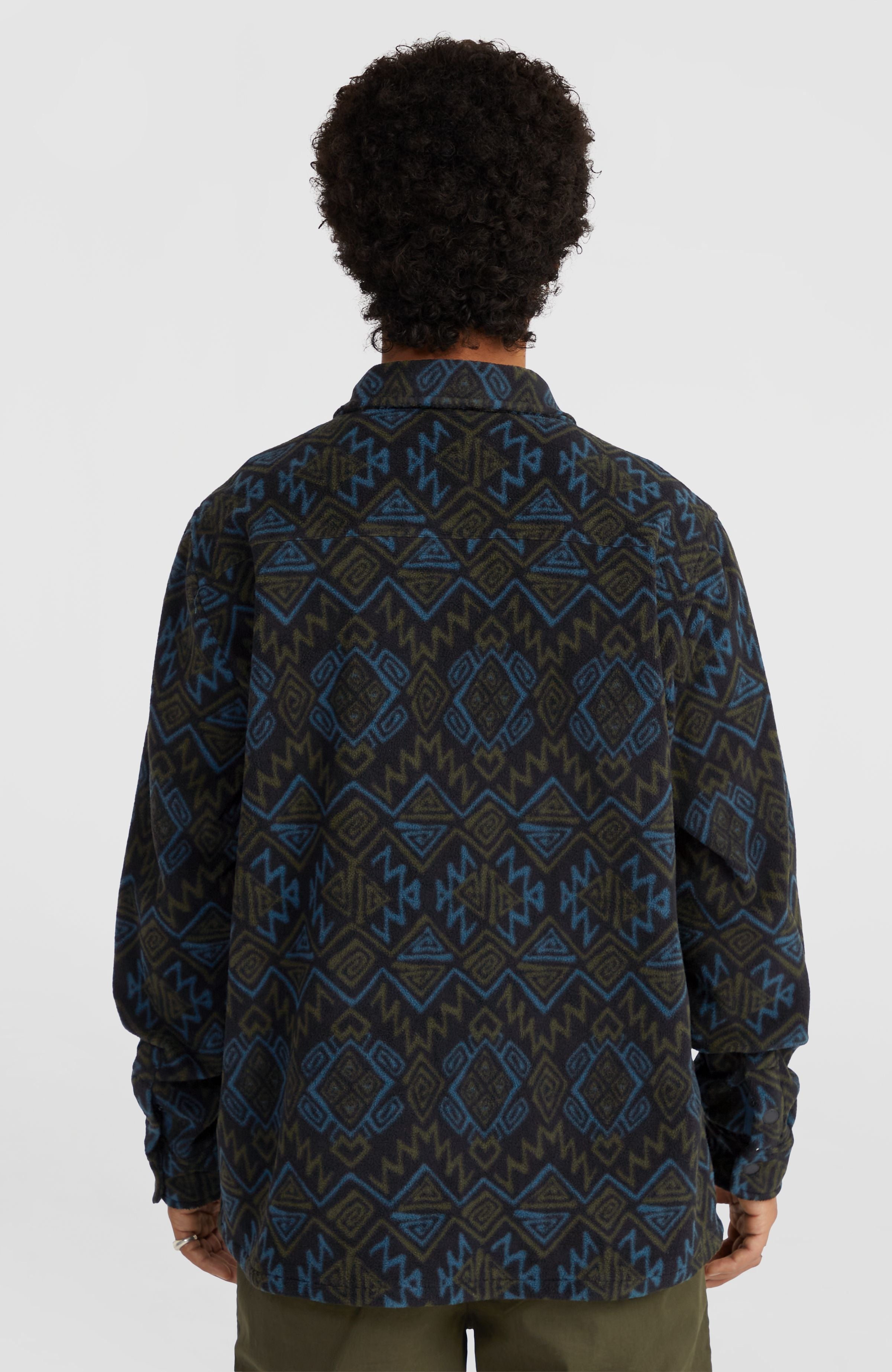 Superfleece Shirt Black Retro Ikat