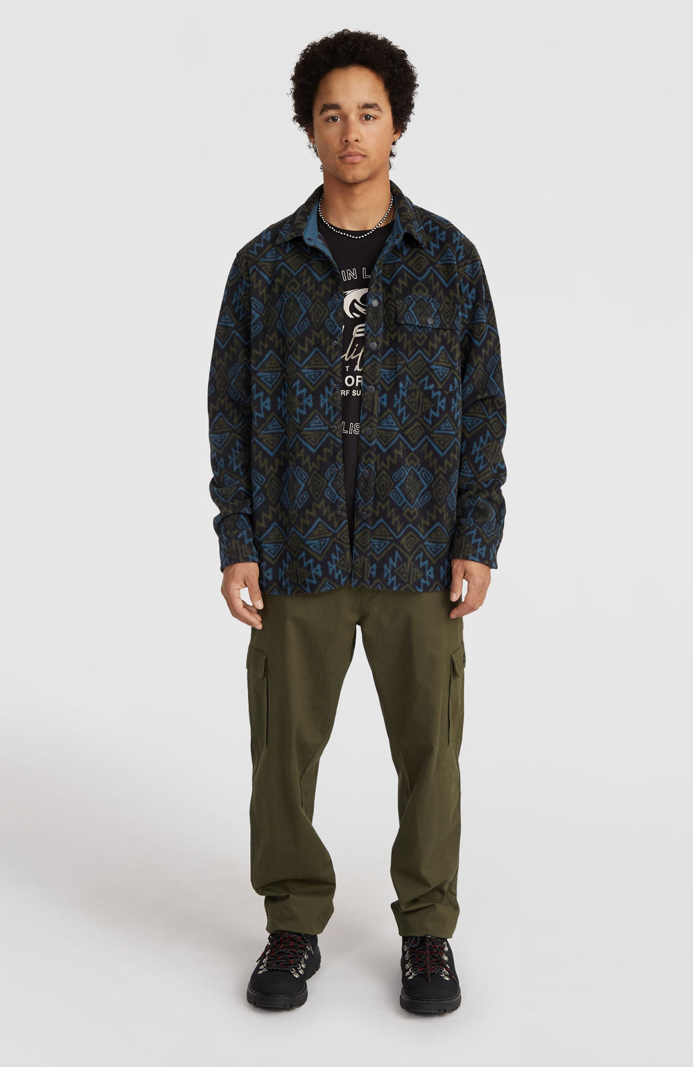 Superfleece Shirt Black Retro Ikat