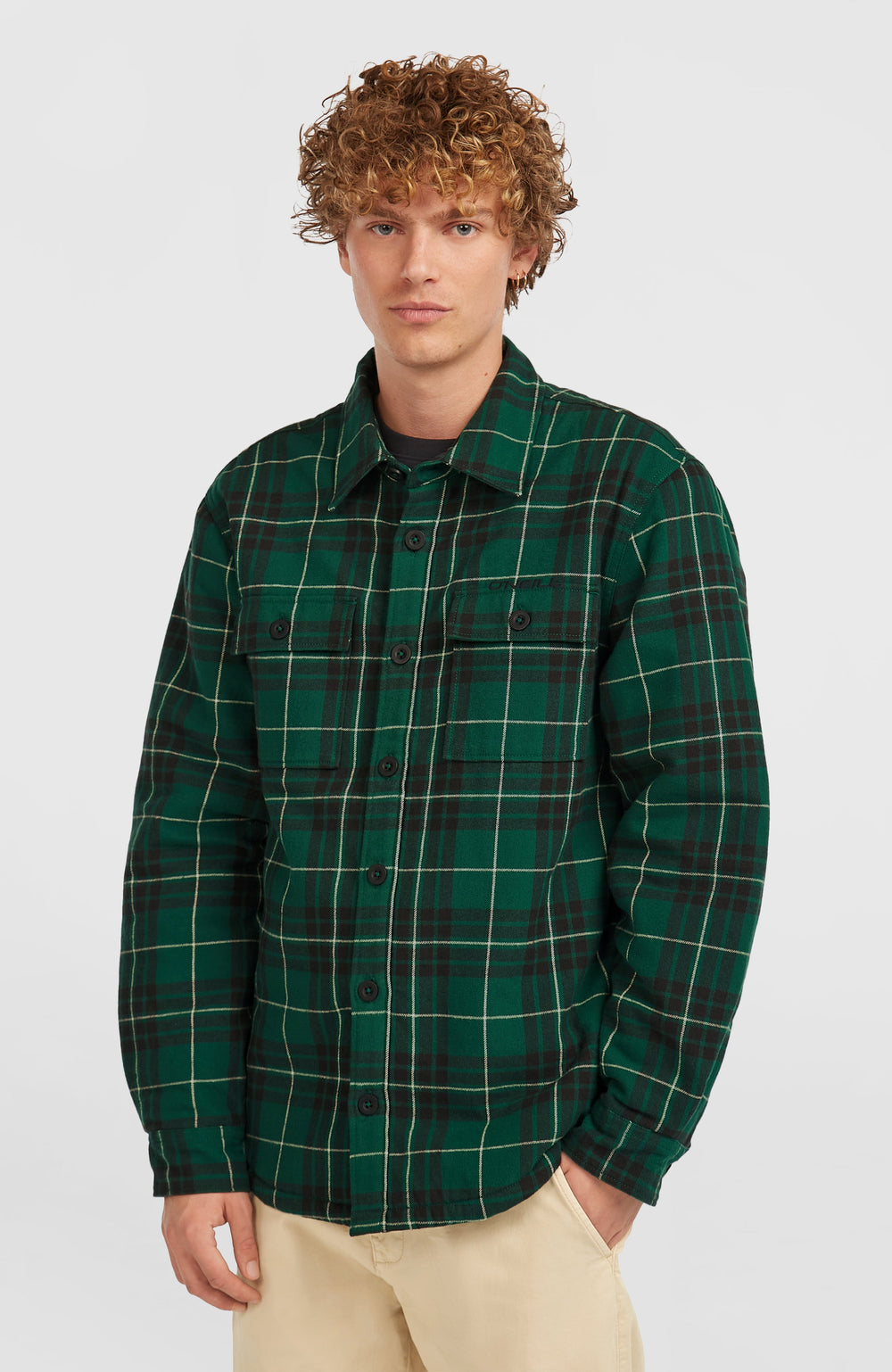 Must-Have Fleece-Lined Shirt Green Flannel Check