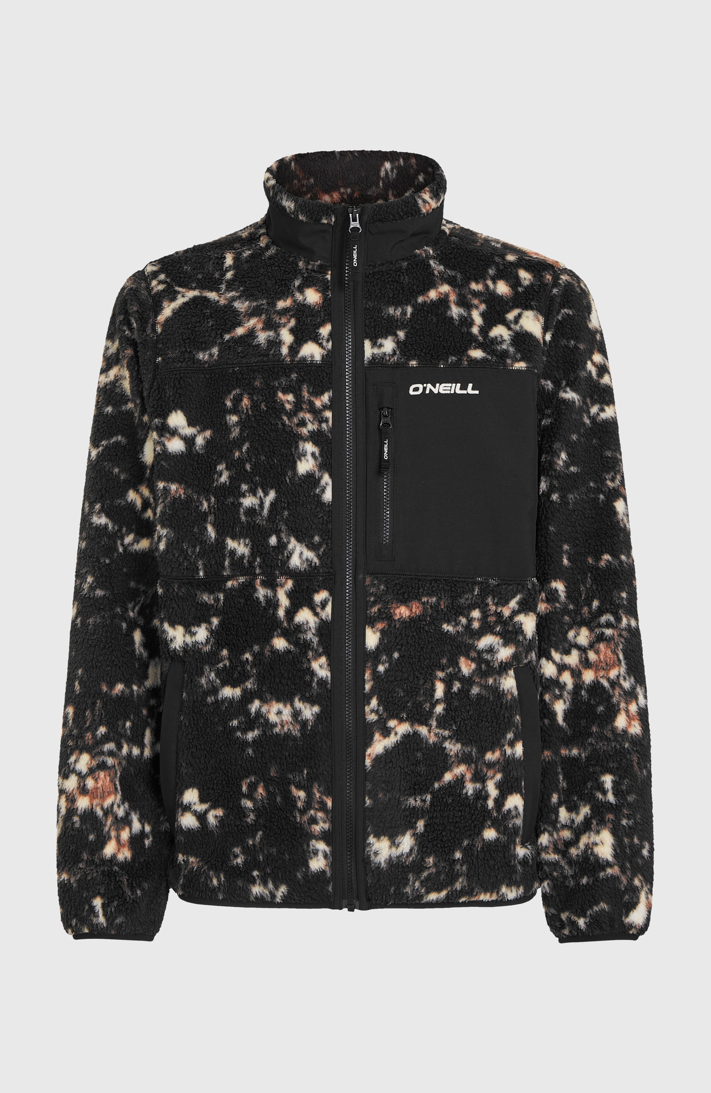 Must-Have High-Pile Full-Zip Fleece Black/Beige Quarry