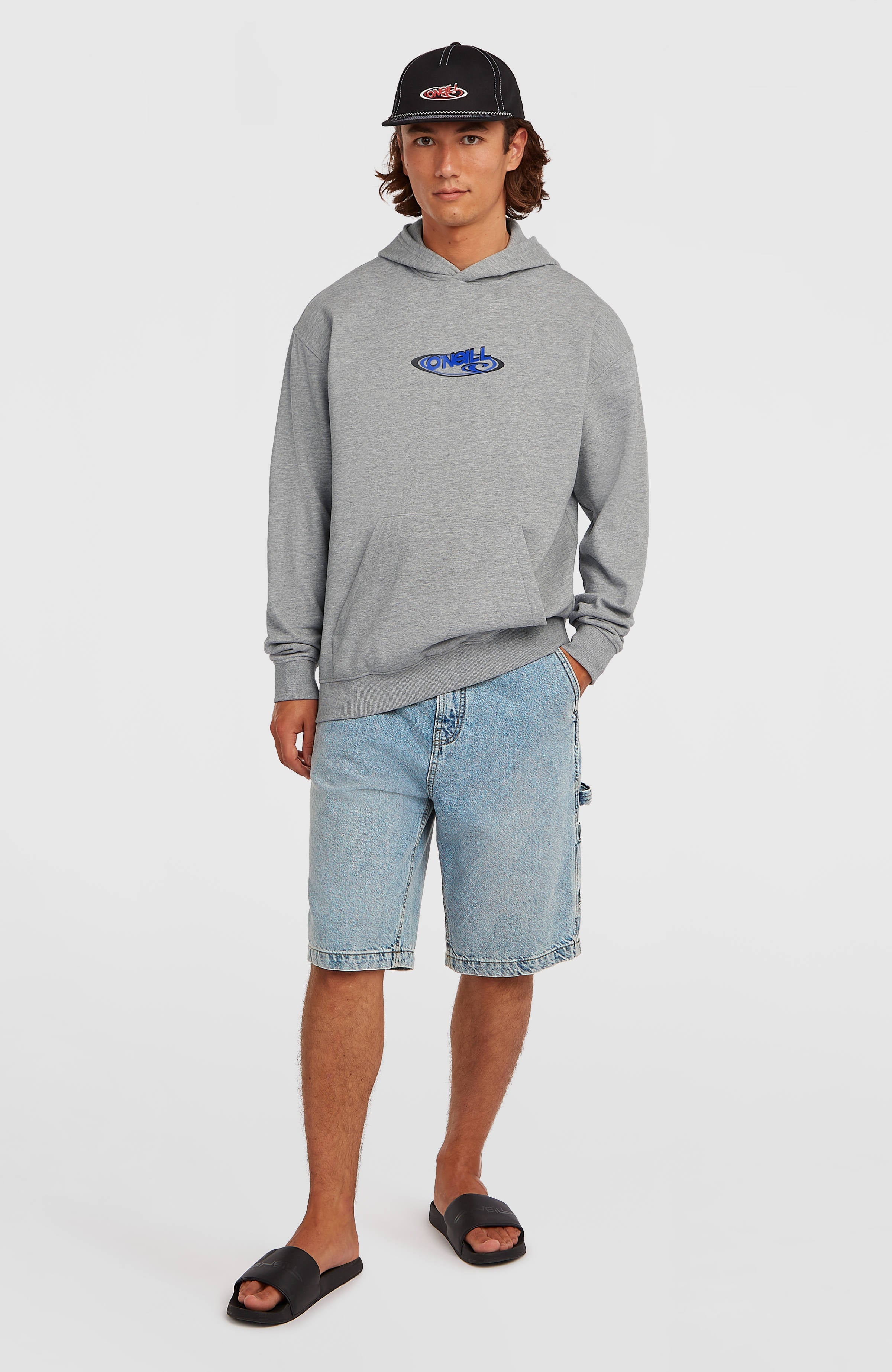 Essentials 90s Logo Hoodie Silver Melee