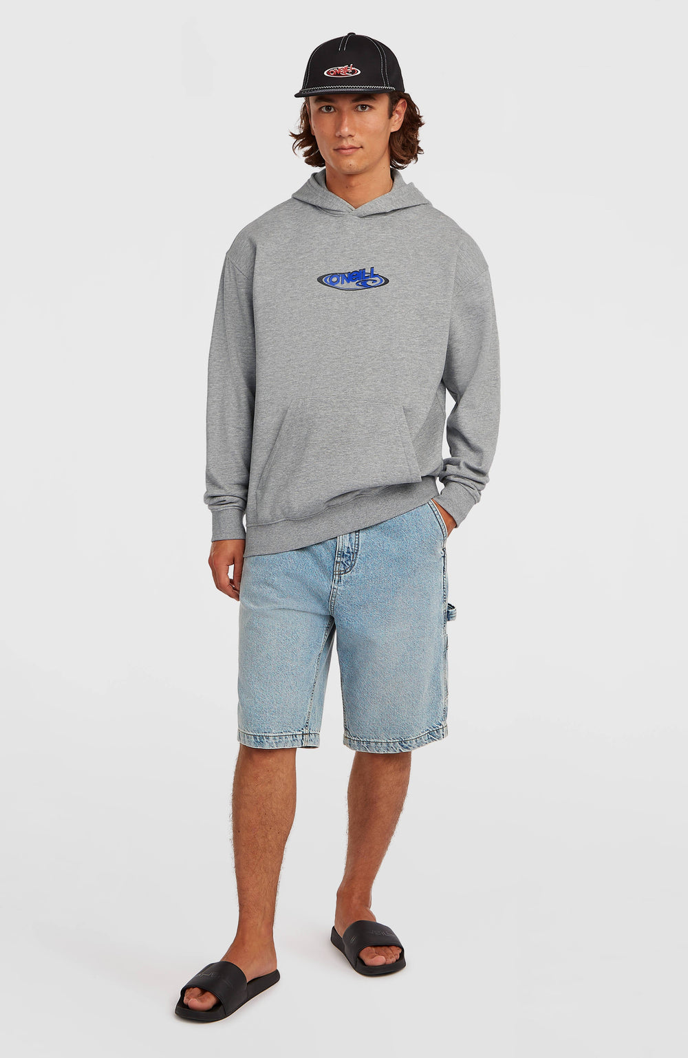 Essentials 90s Logo Hoodie Silver Melee