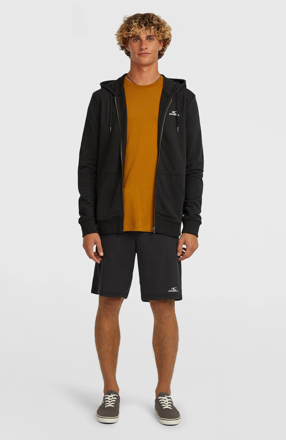 Small Logo Full-Zip Hoodie Black Out