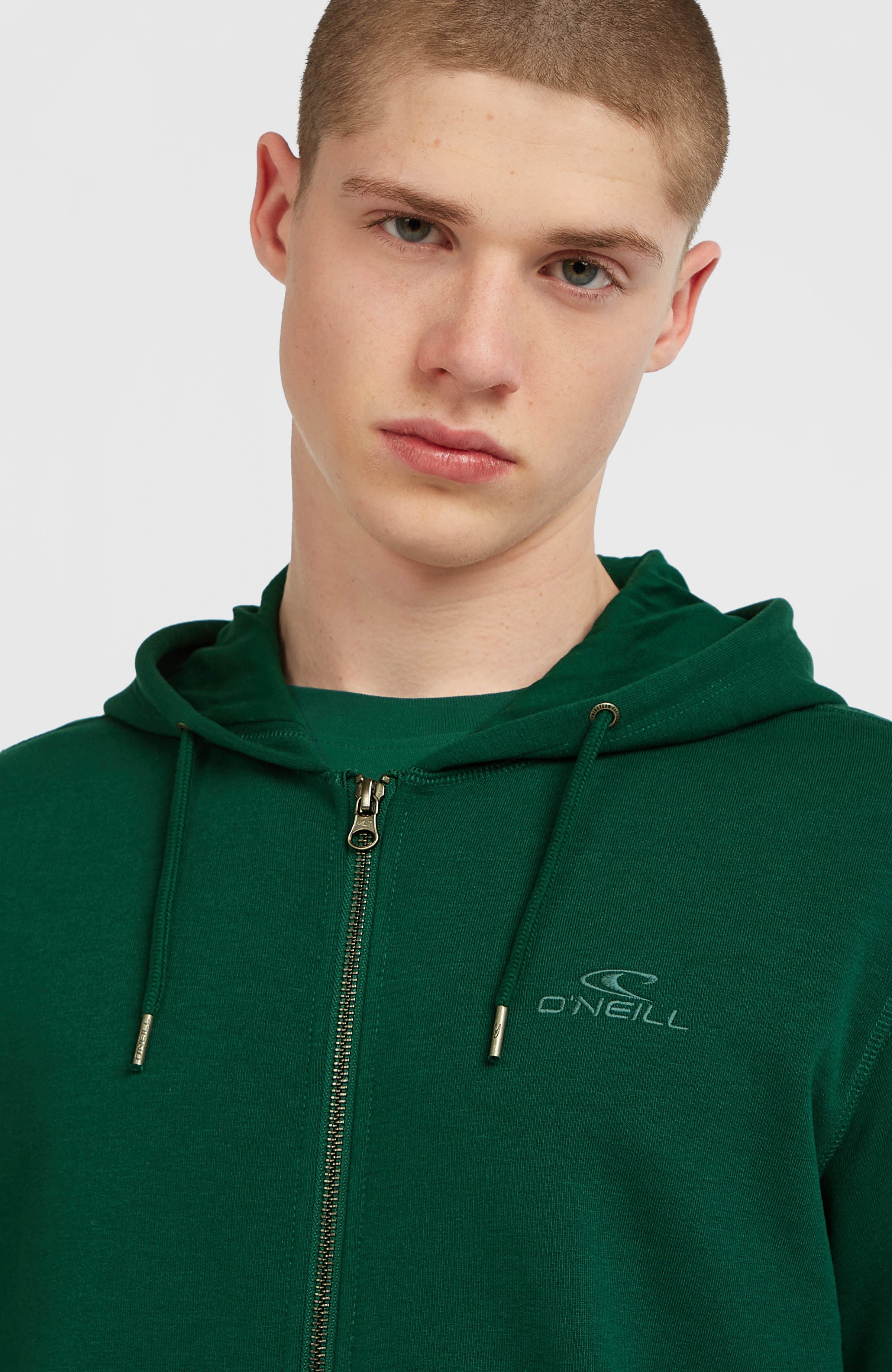 Small Logo Full-Zip Hoodie Emerald Envy