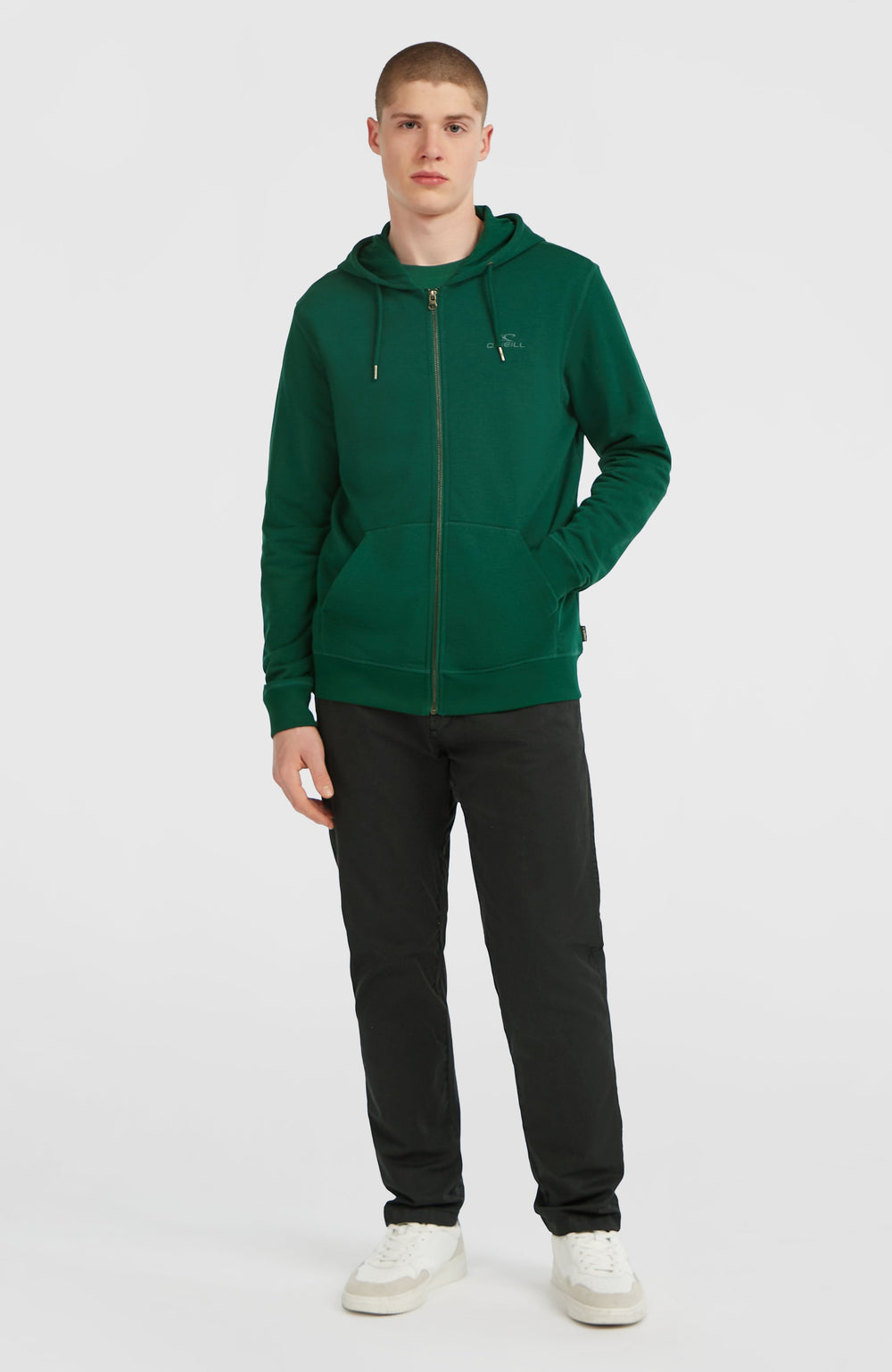 Small Logo Full-Zip Hoodie Emerald Envy