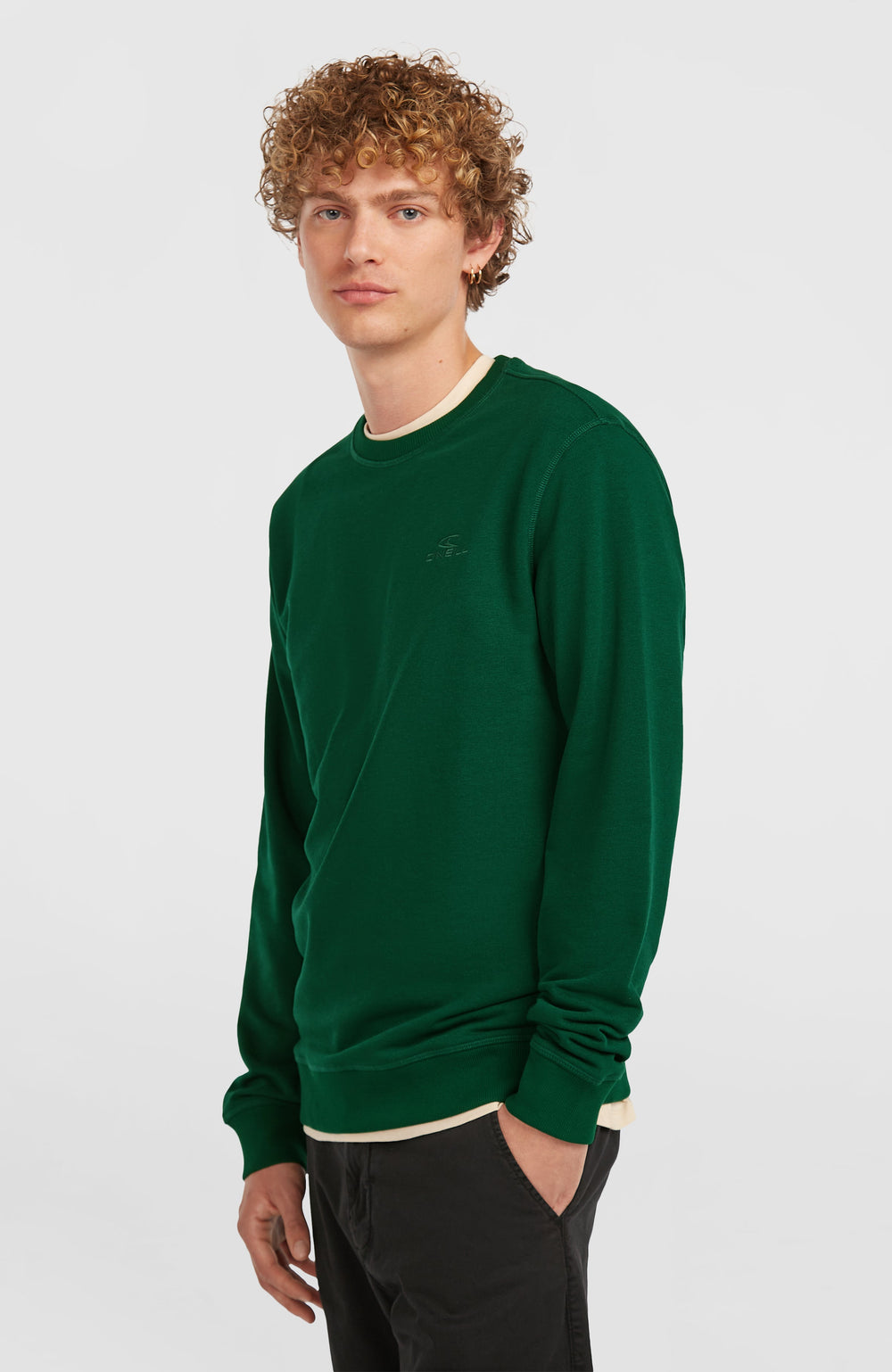 Small Logo Crew Sweatshirt Emerald Envy