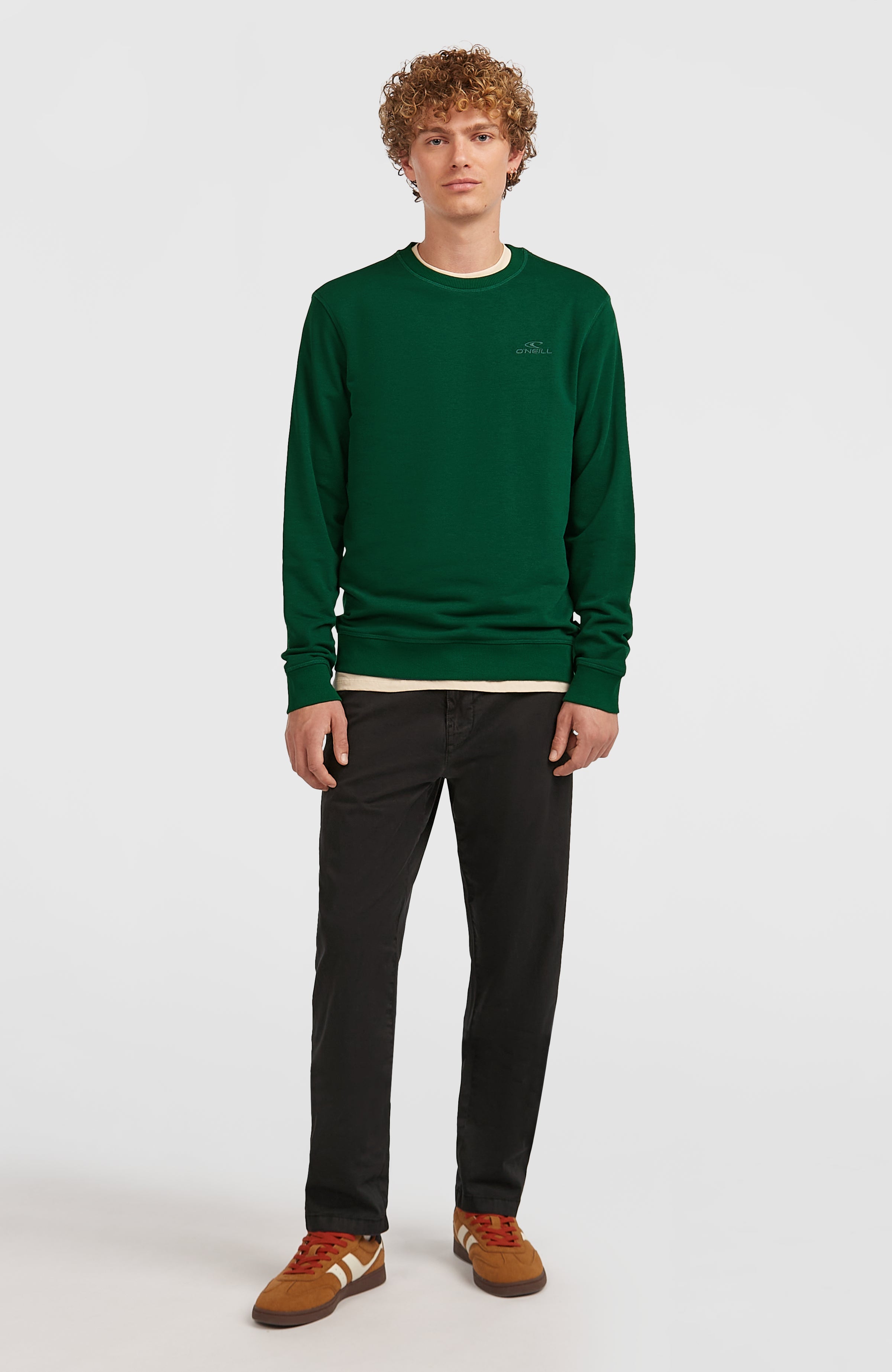 Small Logo Crew Sweatshirt Emerald Envy