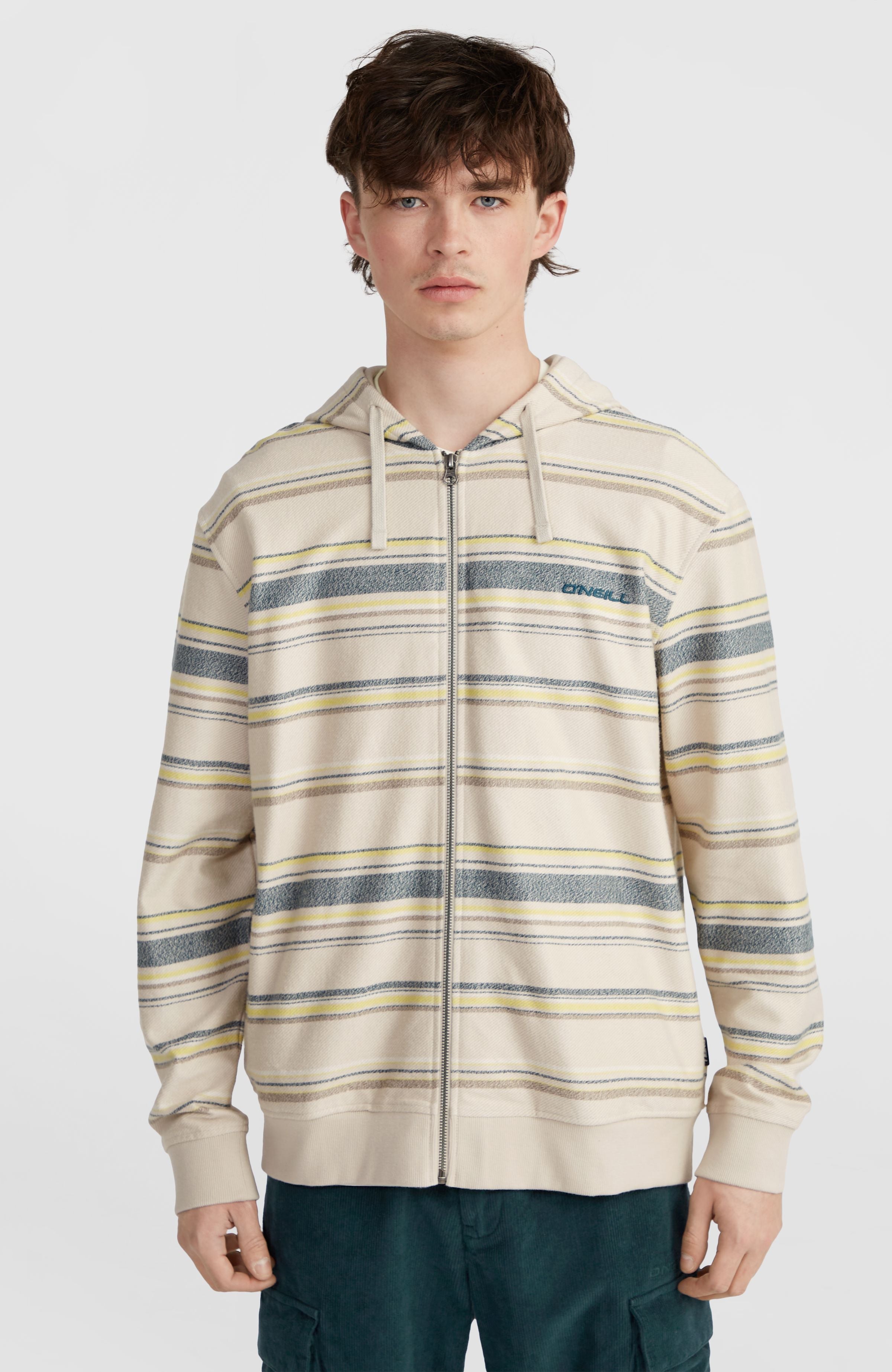 Bavaro Full-Zip Hoodie Grey Vintage Stripe