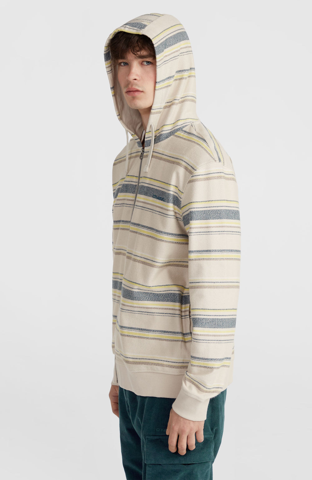 Bavaro Full-Zip Hoodie Grey Vintage Stripe