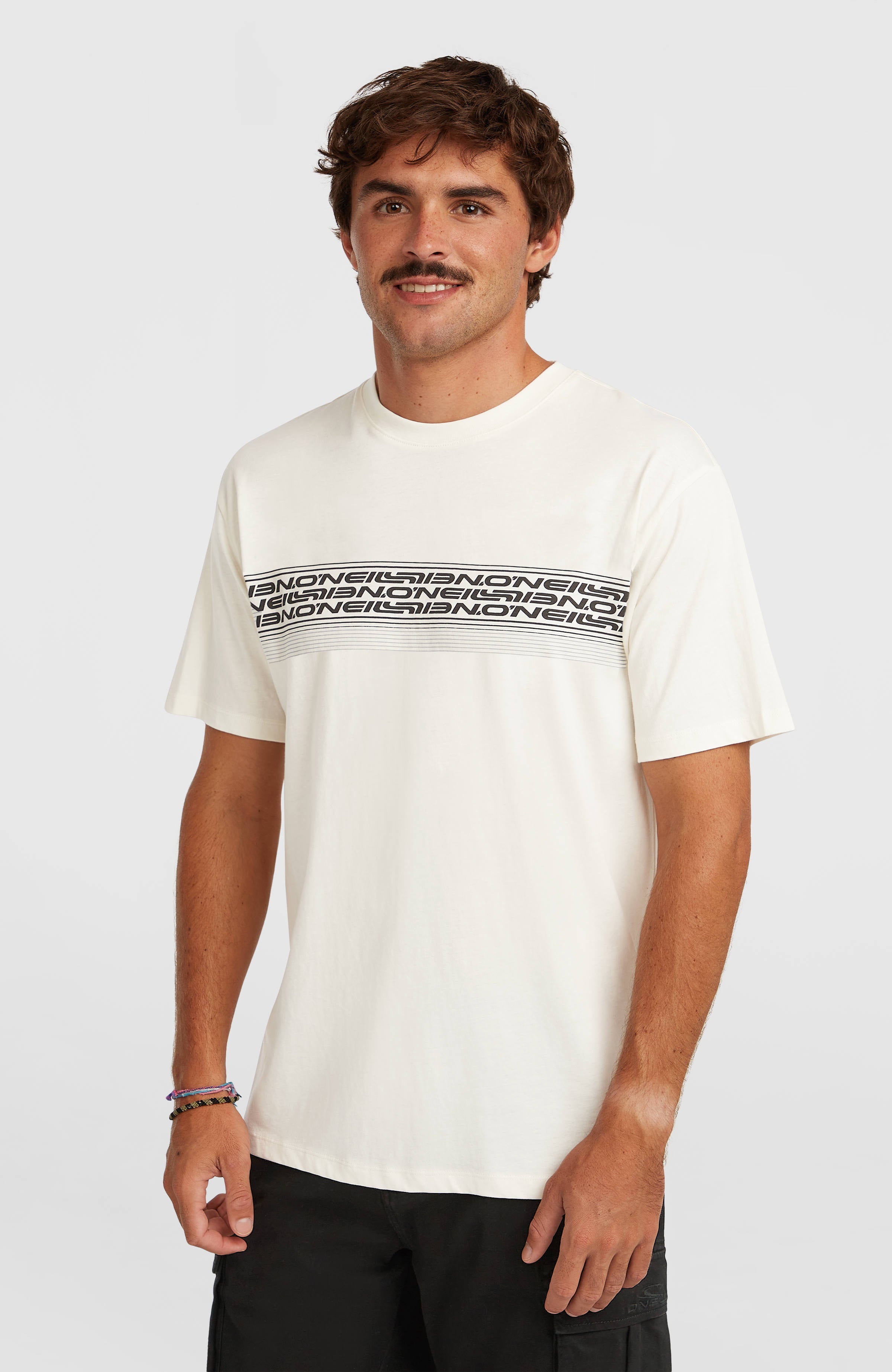 O’Neill Logo Stripe T-Shirt Snow White