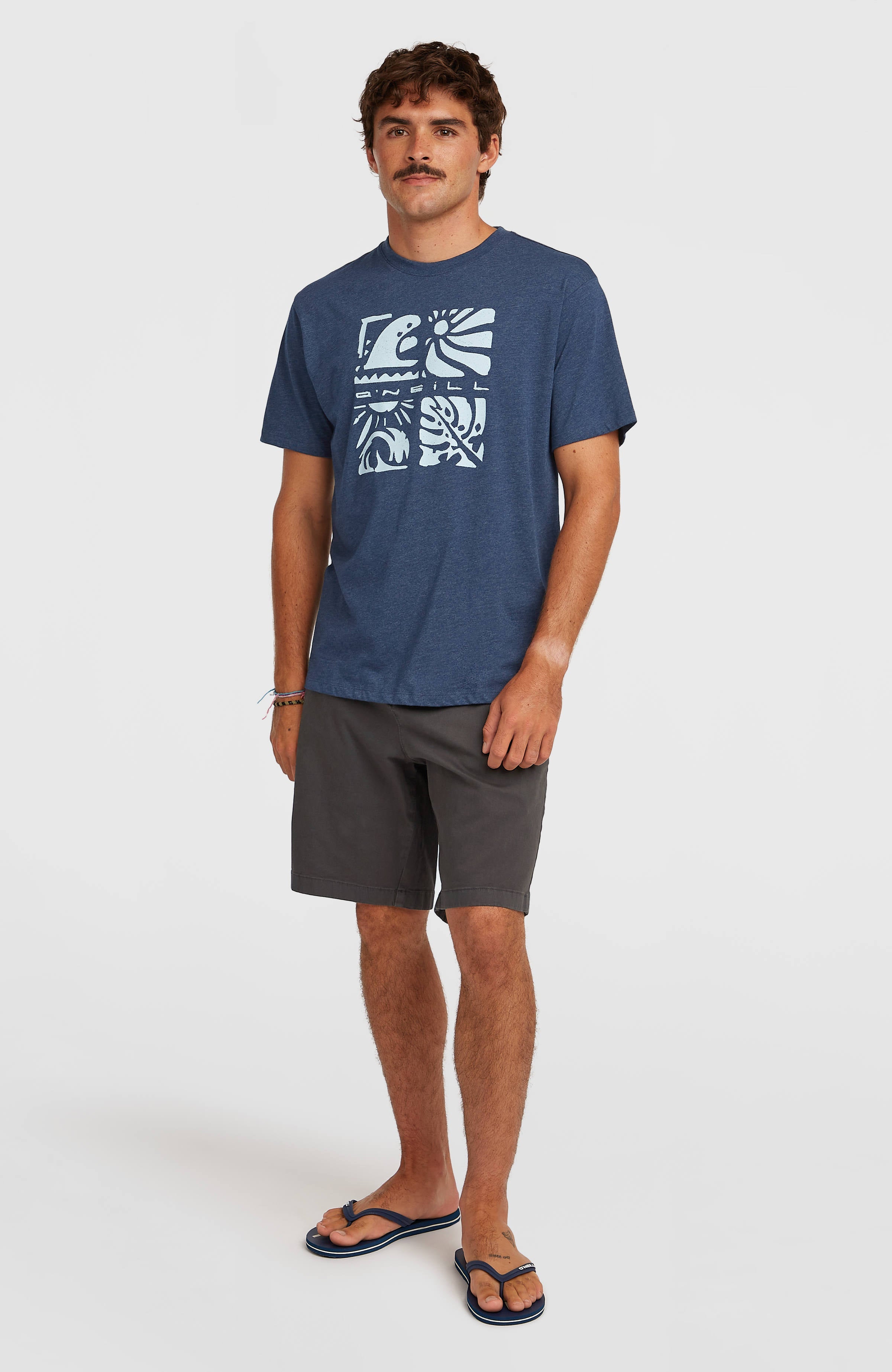 O’Neill Melange Front Print T-Shirt English Evening
