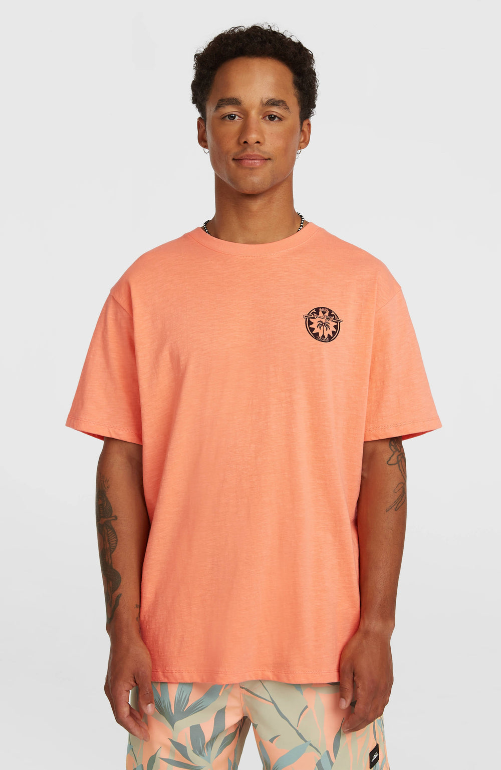 O’Neill Slub Back Print T-Shirt Funky Peach