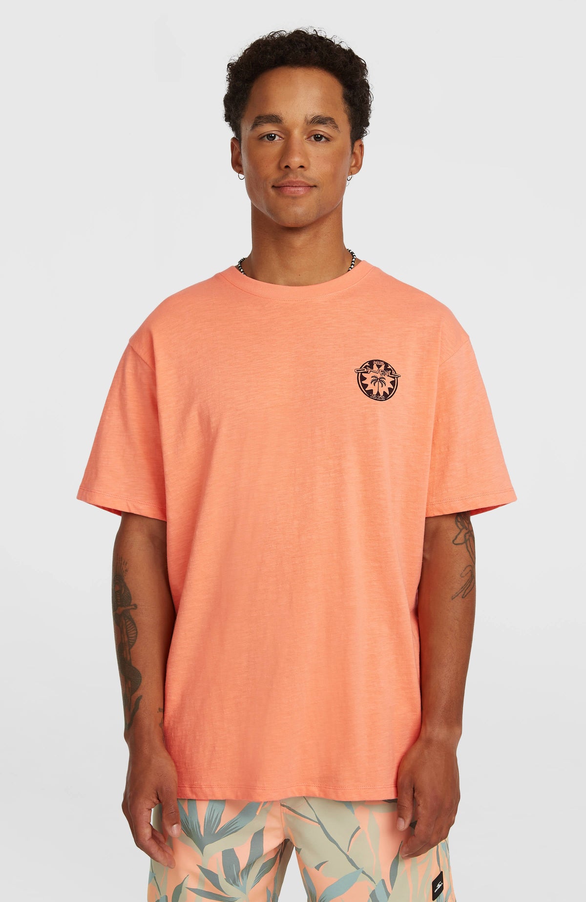 O’Neill Slub Back Print T-Shirt Funky Peach