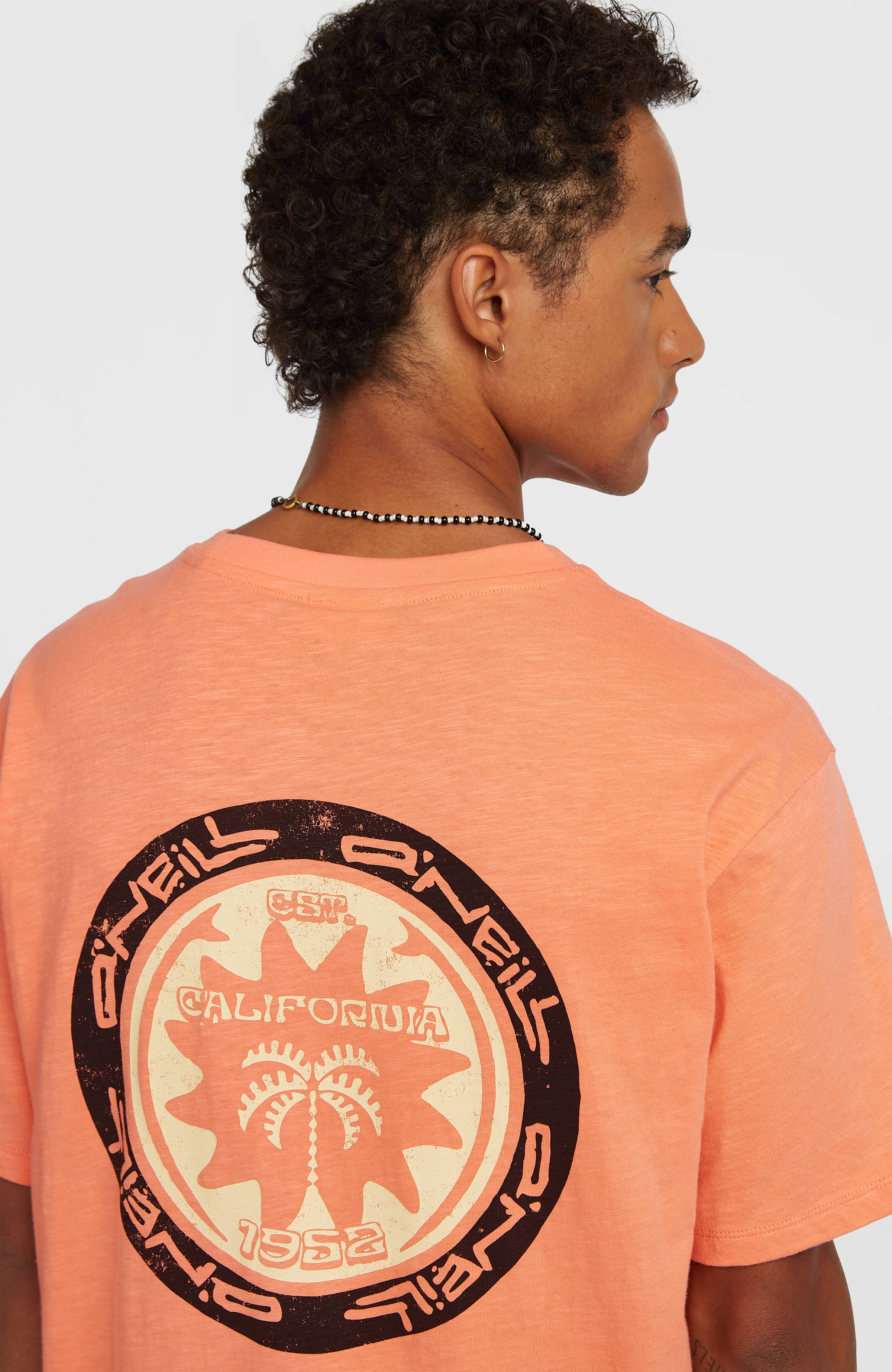 O’Neill Slub Back Print T-Shirt Funky Peach