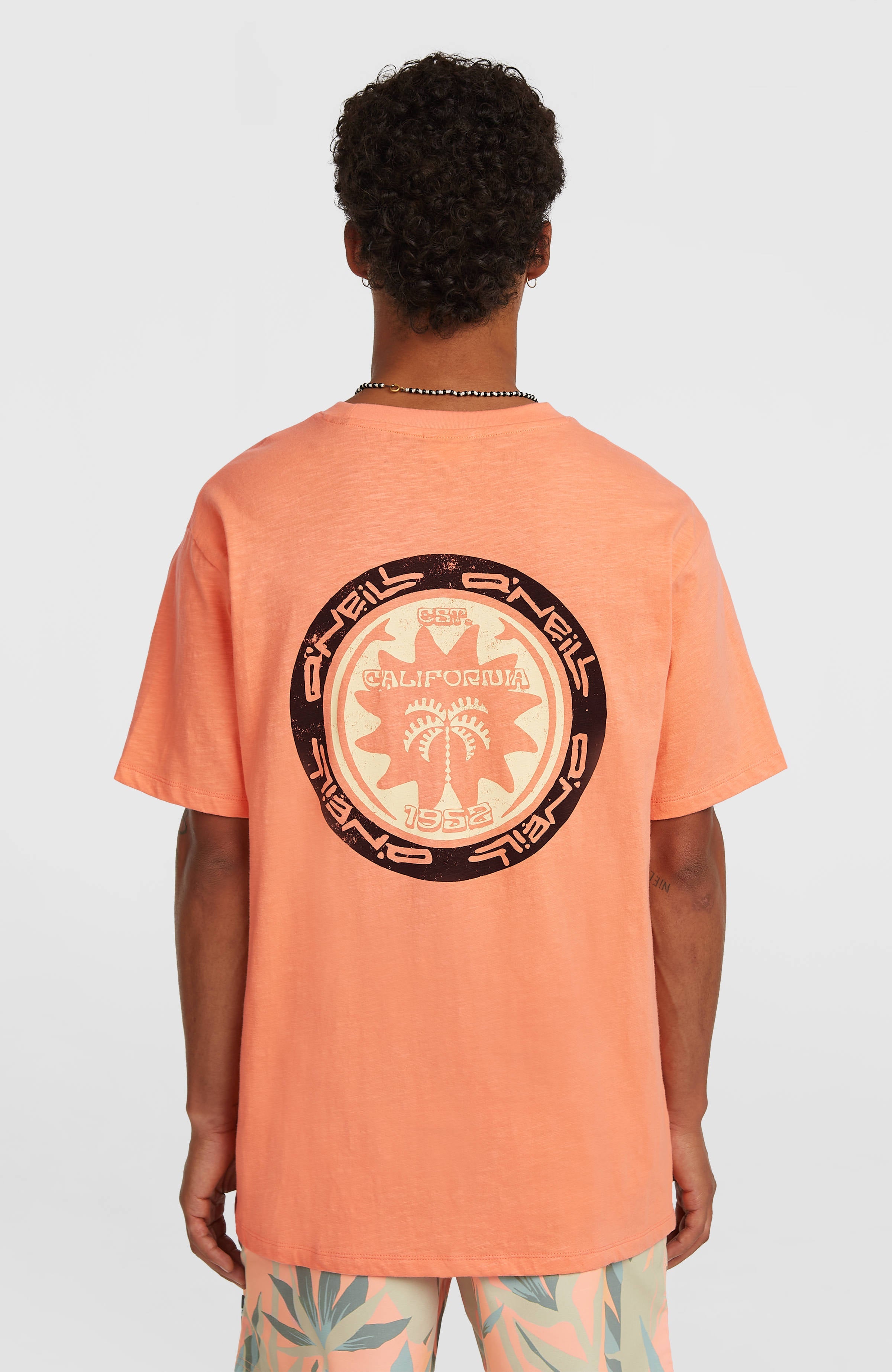 O’Neill Slub Back Print T-Shirt Funky Peach