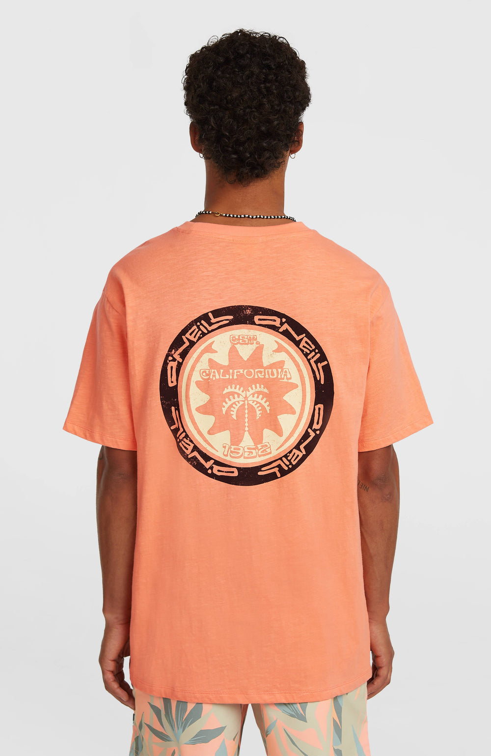 O’Neill Slub Back Print T-Shirt Funky Peach