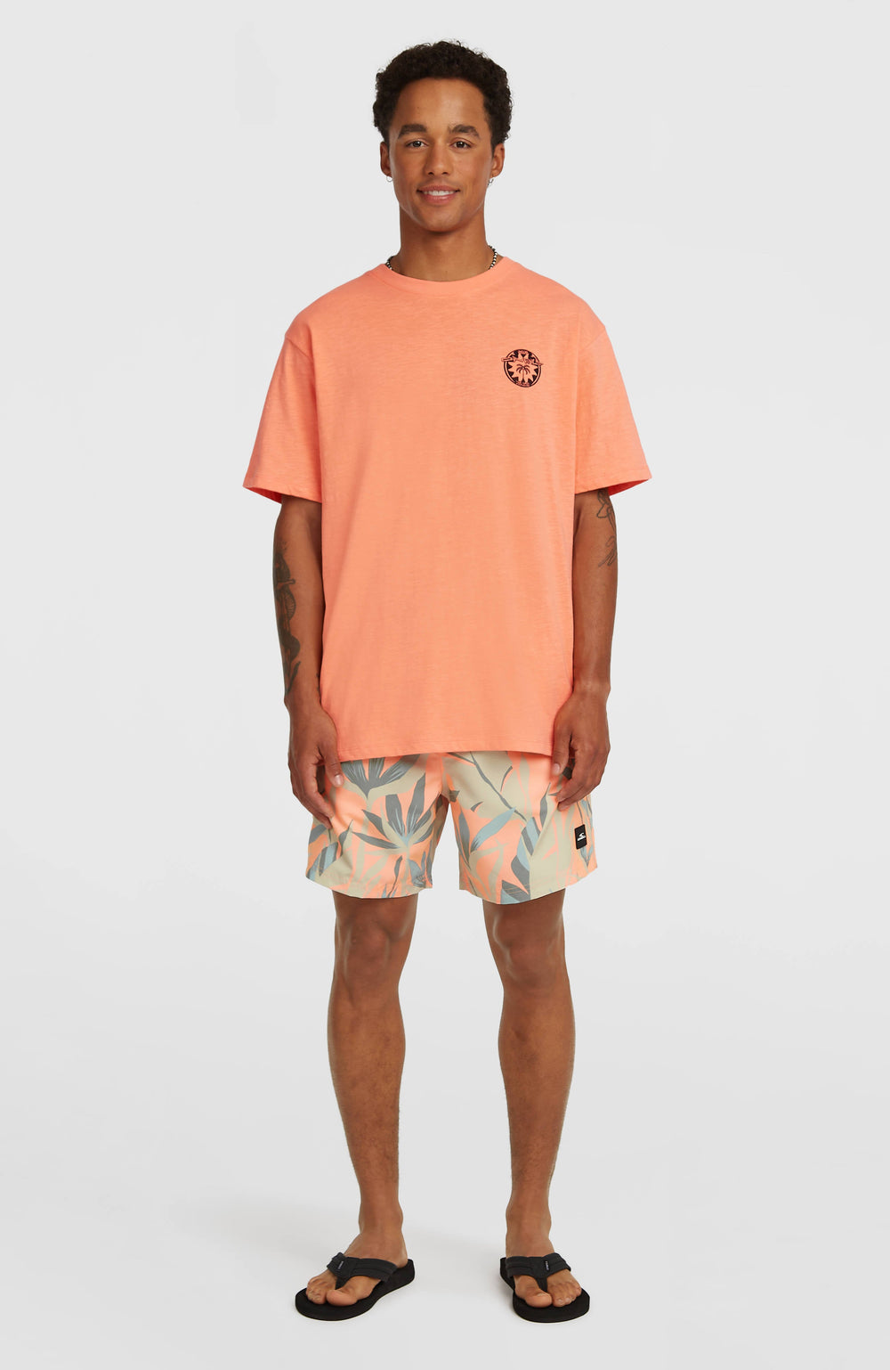 O’Neill Slub Back Print T-Shirt Funky Peach