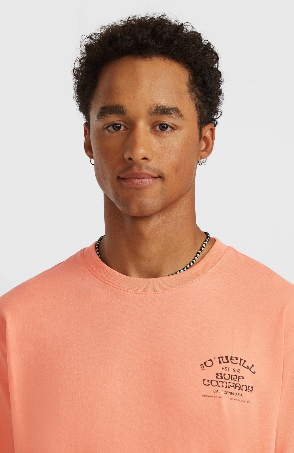 Melange Chest Print T-Shirt Funky Peach