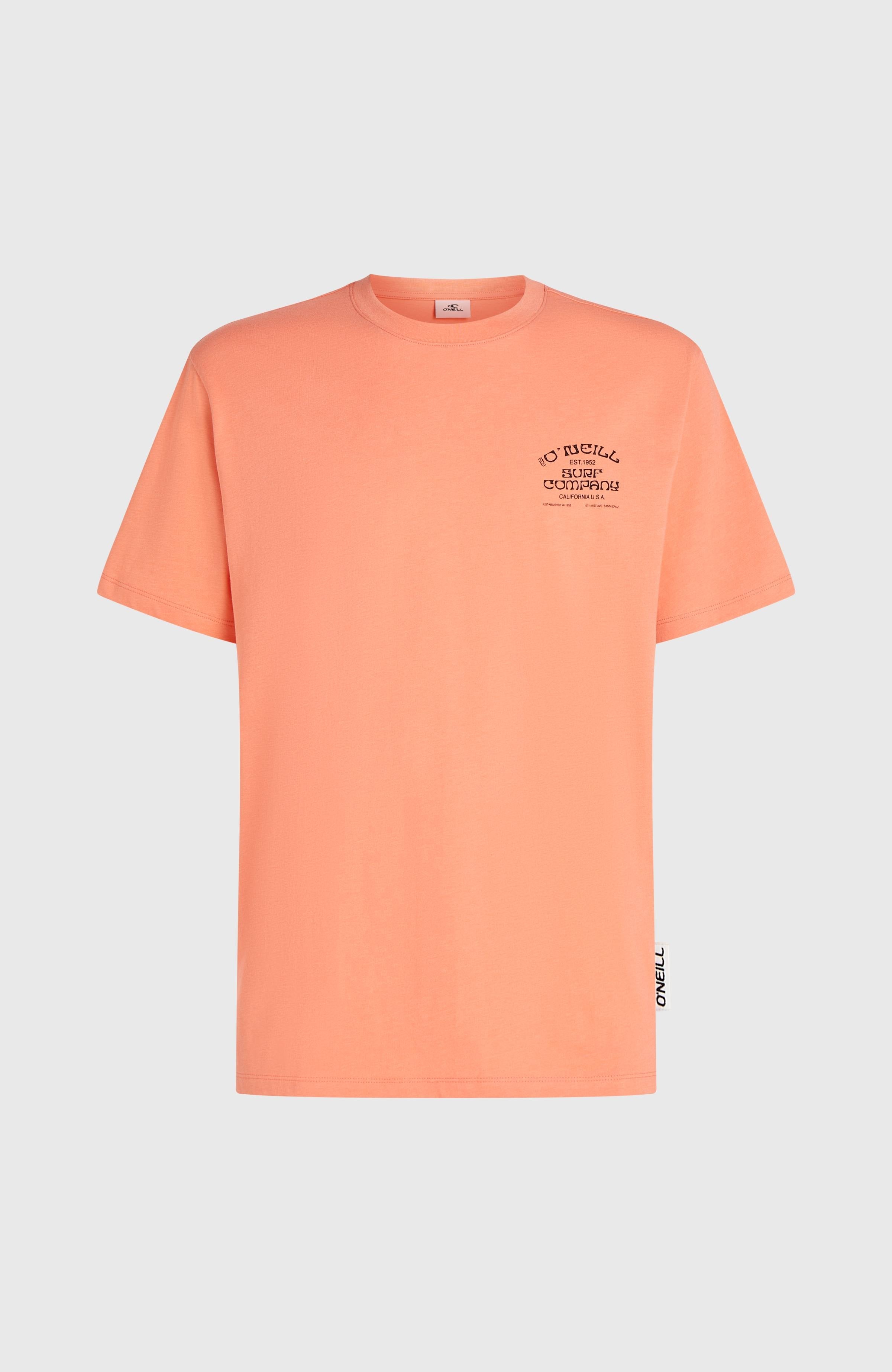 Melange Chest Print T-Shirt Funky Peach